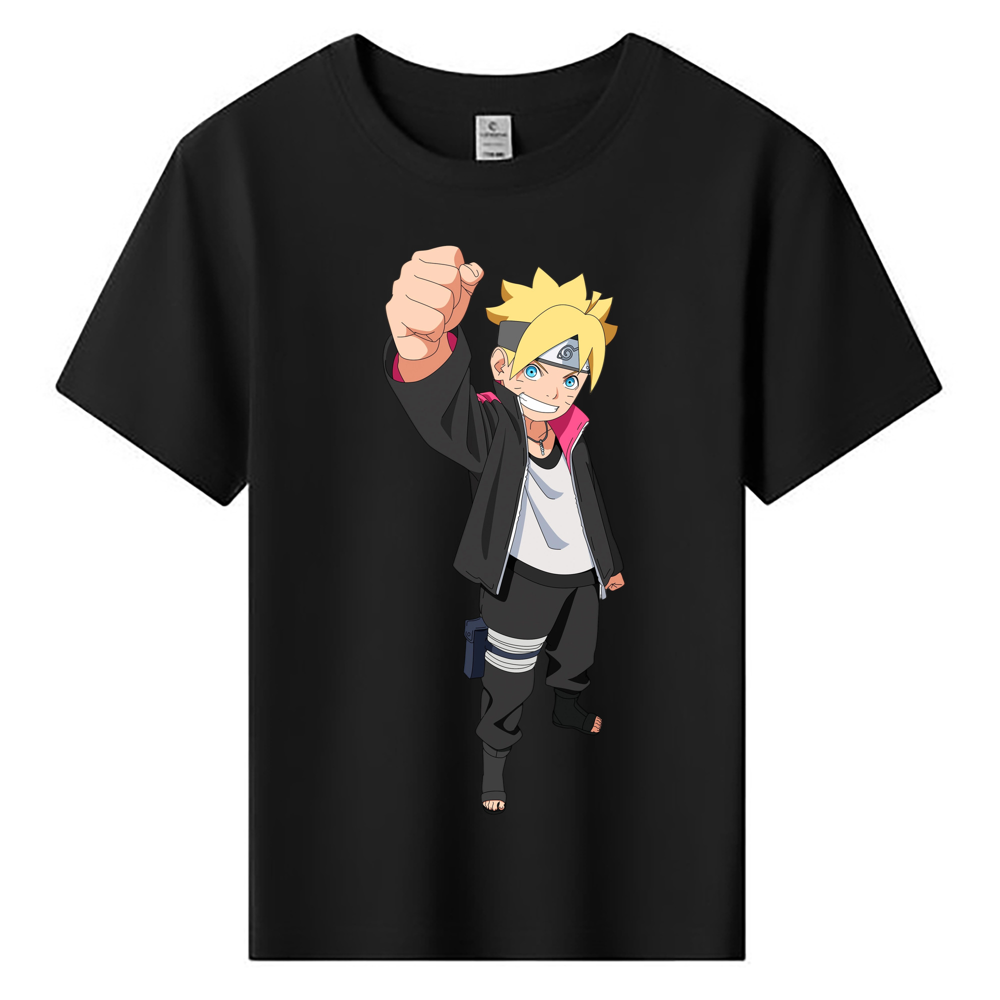 （画像用） NARUTO -ナルト- うずまき ボルト Uzumaki Boruto 綿100％キッズTシャツ（フロントプリント）