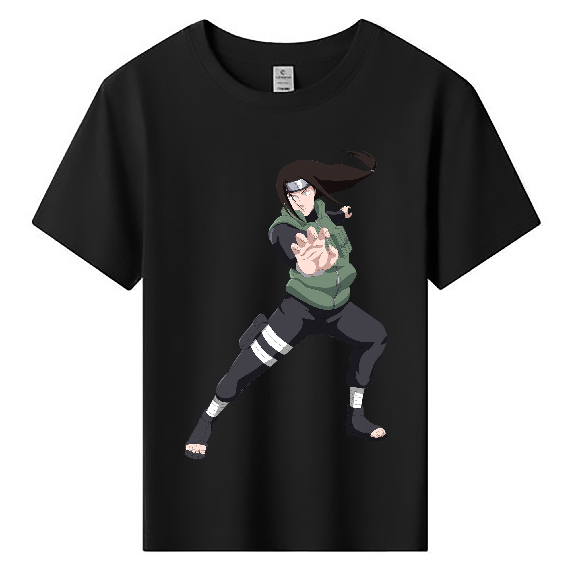 （画像用） NARUTO -ナルト- 日向ネジ Hyūga Neji 綿100％キッズTシャツ（フロントプリント）