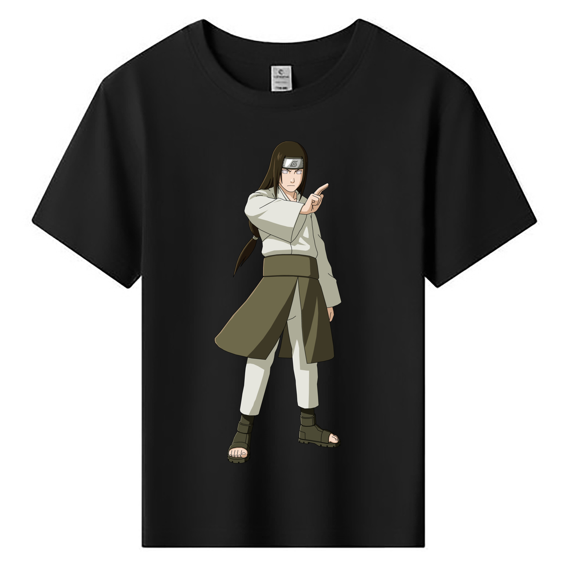NARUTO -ナルト- 日向ネジ Hyūga Neji 綿100％キッズTシャツ（フロントプリント）