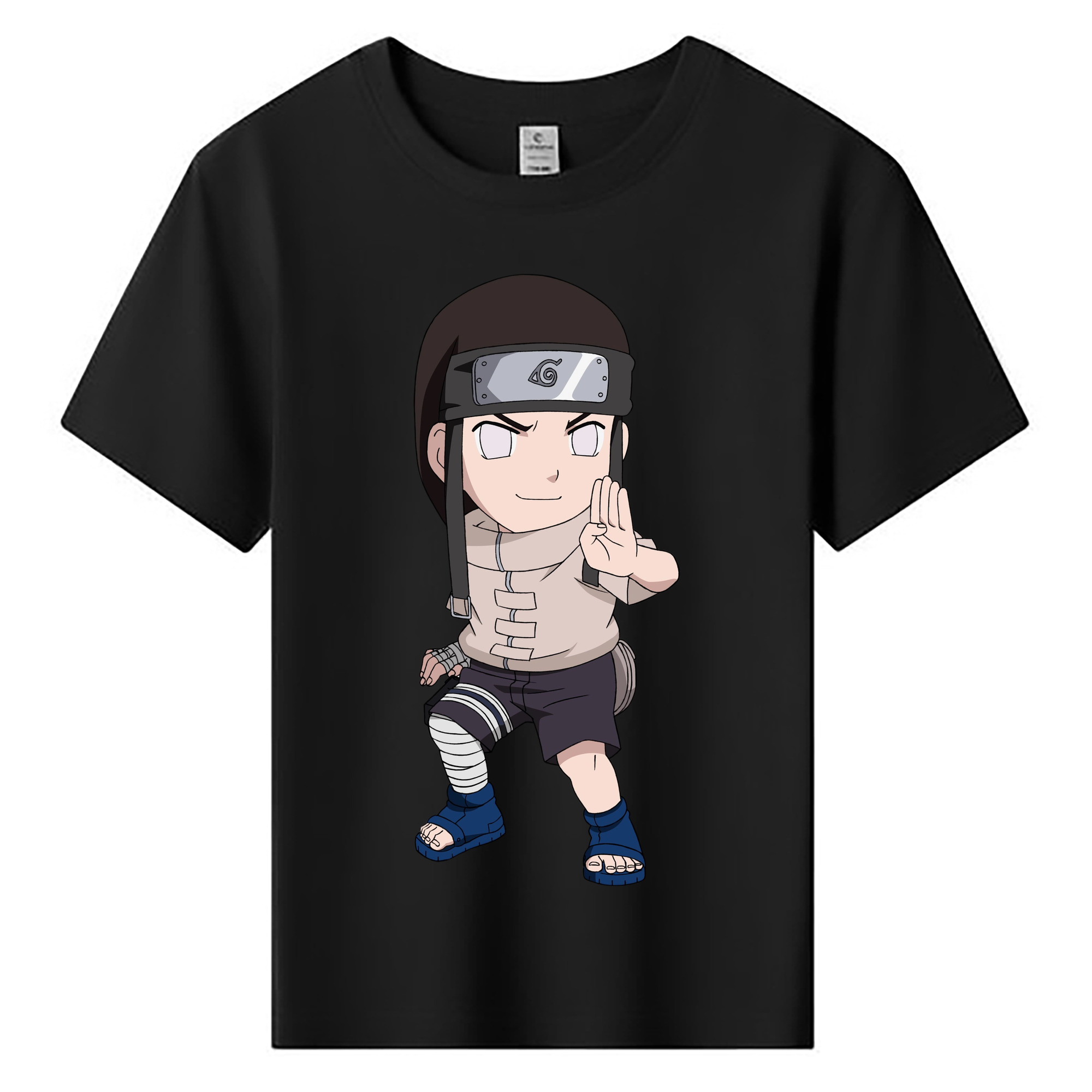 （画像用） NARUTO -ナルト- 日向ネジ Hyūga Neji 綿100％キッズTシャツ（フロントプリント）
