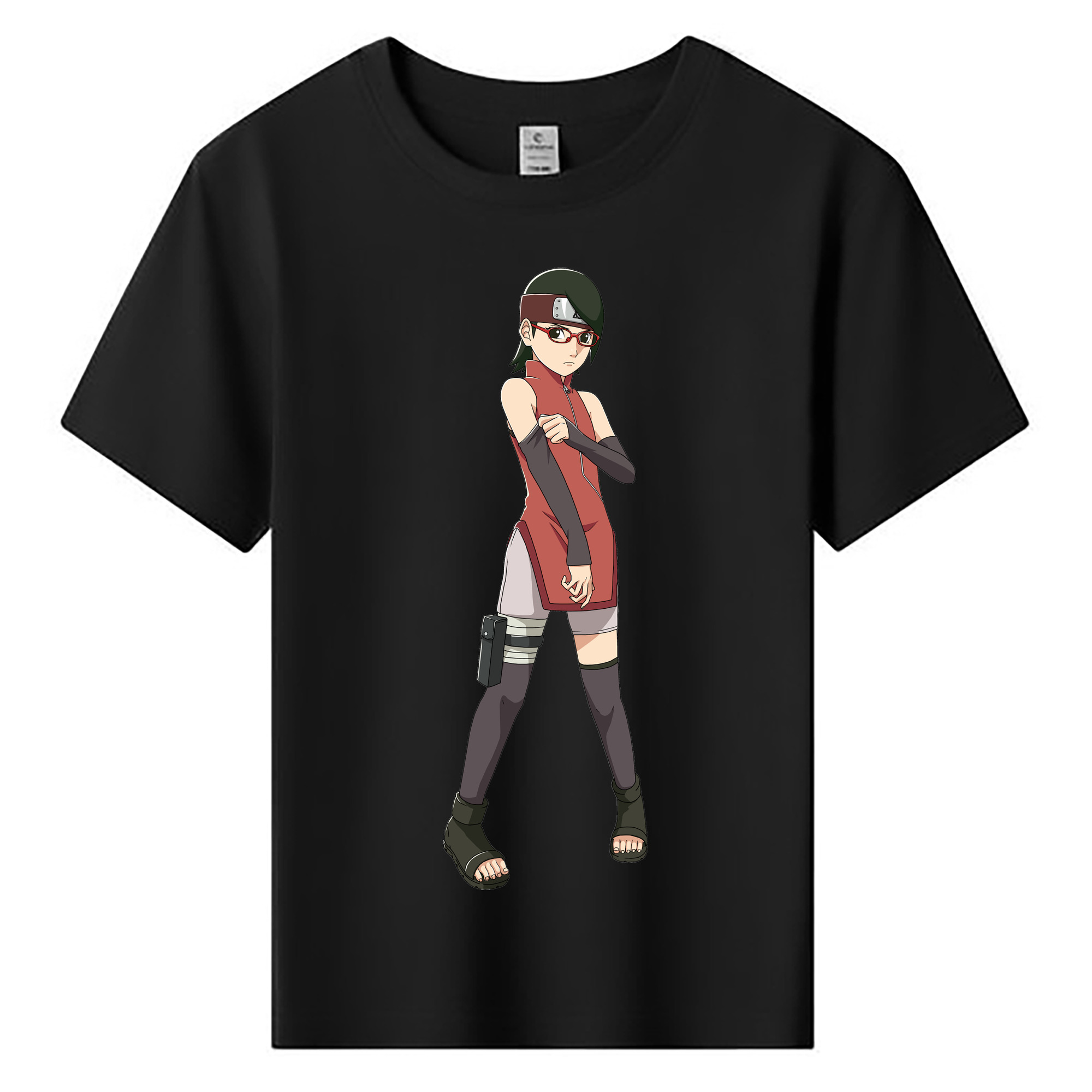 （画像用） NARUTO -ナルト- うちは サラダ Uchiha Sarada 綿100％キッズTシャツ（フロントプリント）