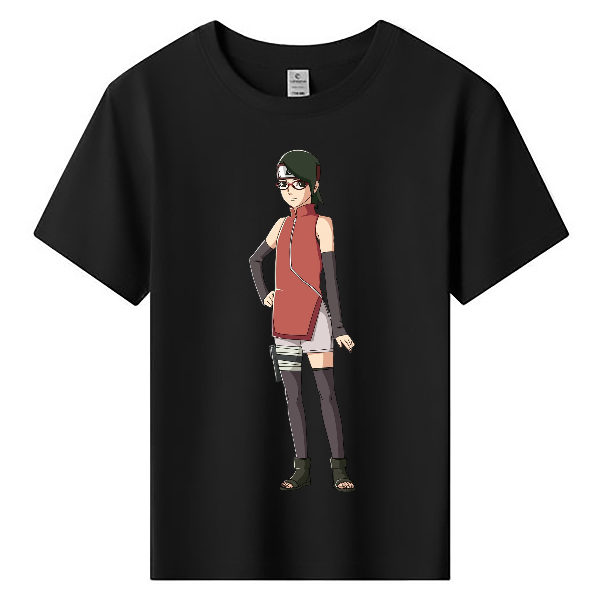 （画像用） NARUTO -ナルト- うちは サラダ Uchiha Sarada 綿100％キッズTシャツ（フロントプリント）