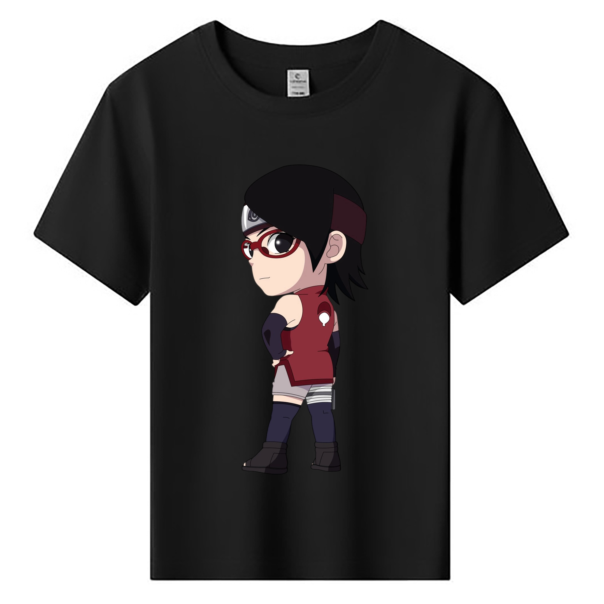 （画像用） NARUTO -ナルト- うちは サラダ Uchiha Sarada 綿100％キッズTシャツ（フロントプリント）