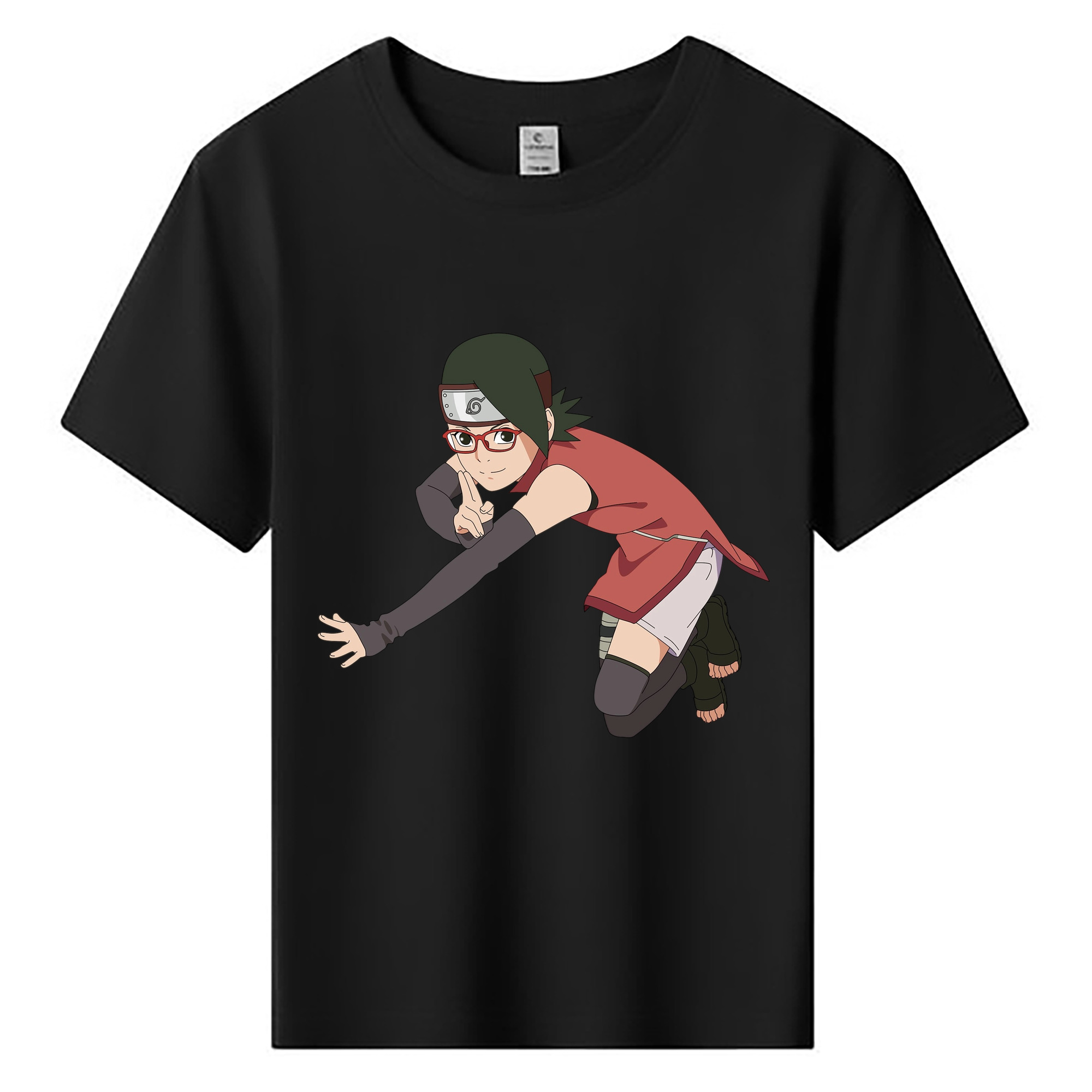（画像用） NARUTO -ナルト- うちは サラダ Uchiha Sarada 綿100％キッズTシャツ（フロントプリント）
