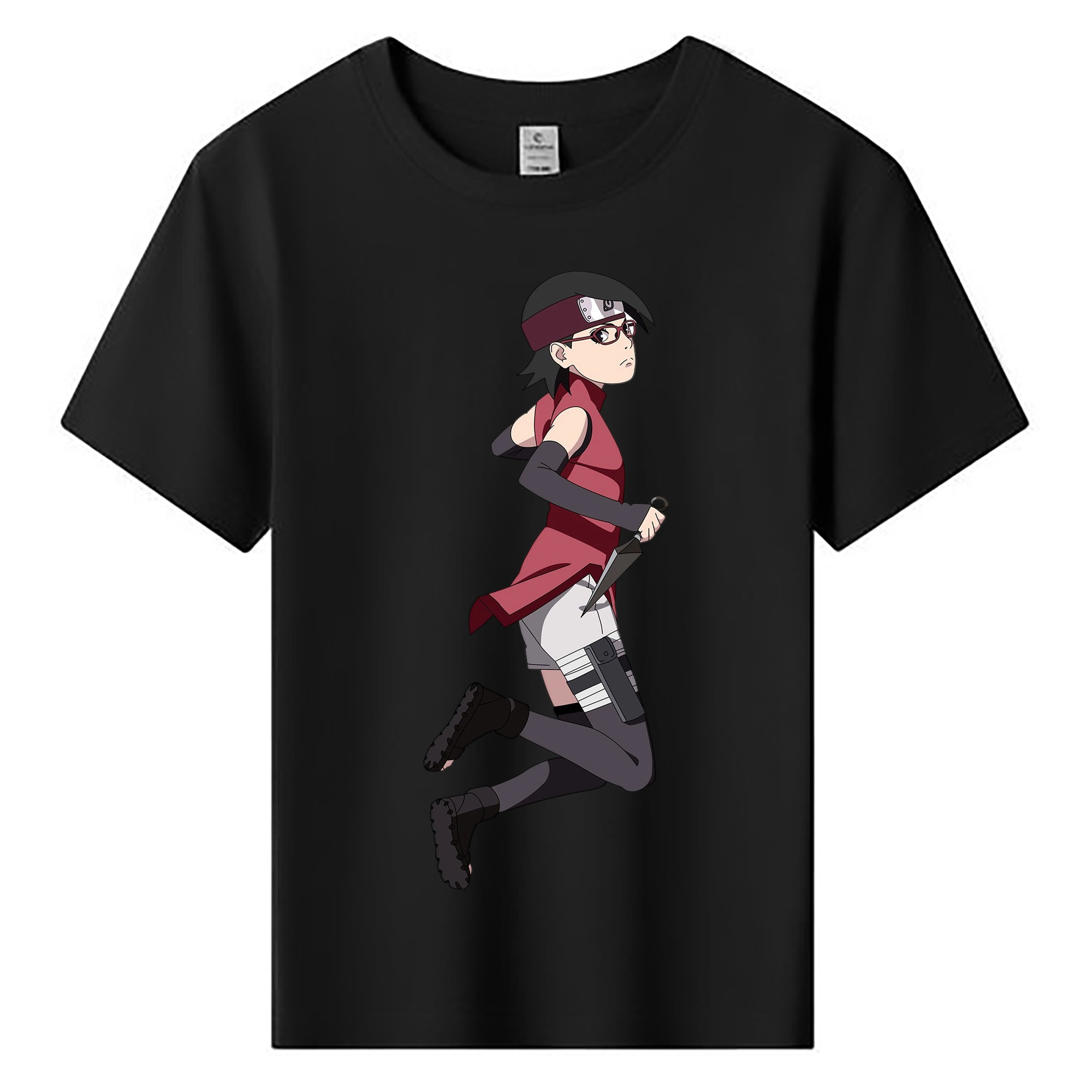 （画像用） NARUTO -ナルト- うちは サラダ Uchiha Sarada 綿100％キッズTシャツ（フロントプリント）