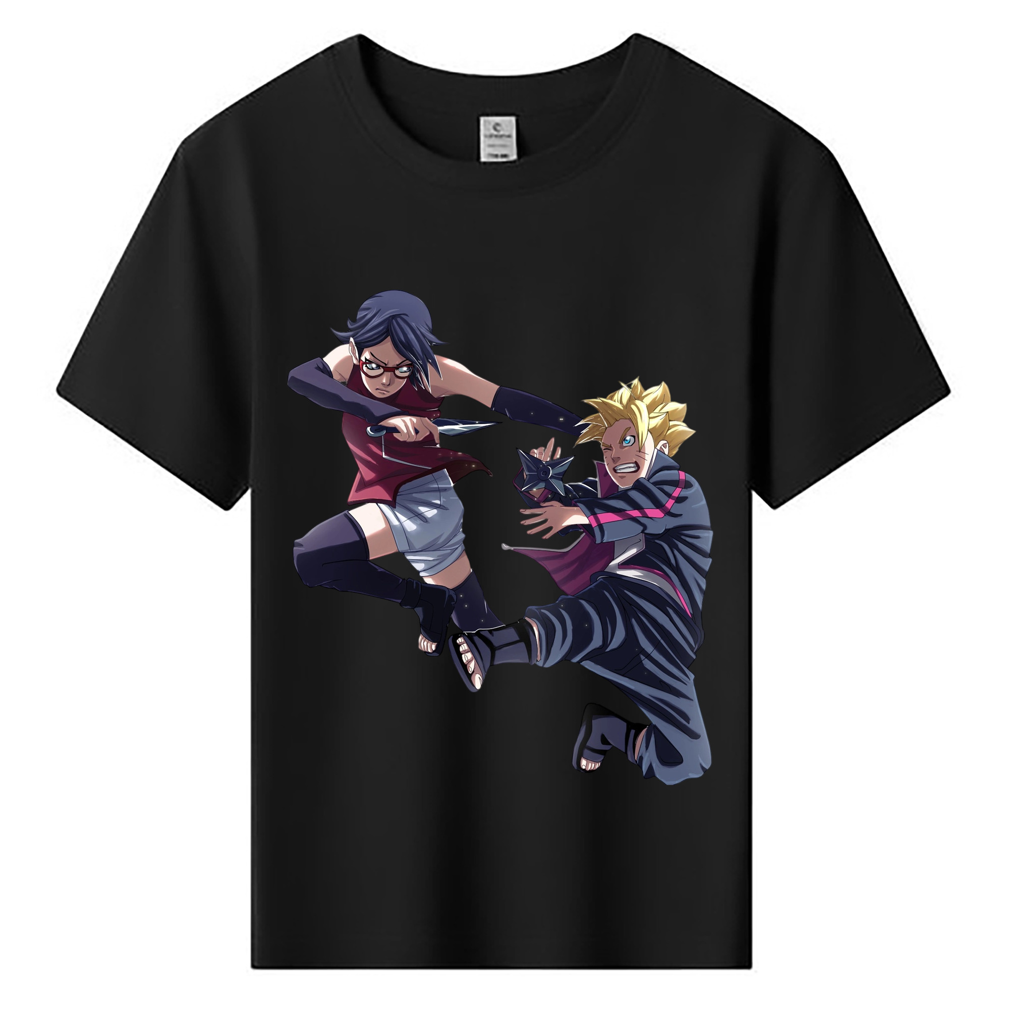 （画像用） NARUTO -ナルト- うちは サラダ Uchiha Sarada 綿100％キッズTシャツ（フロントプリント）
