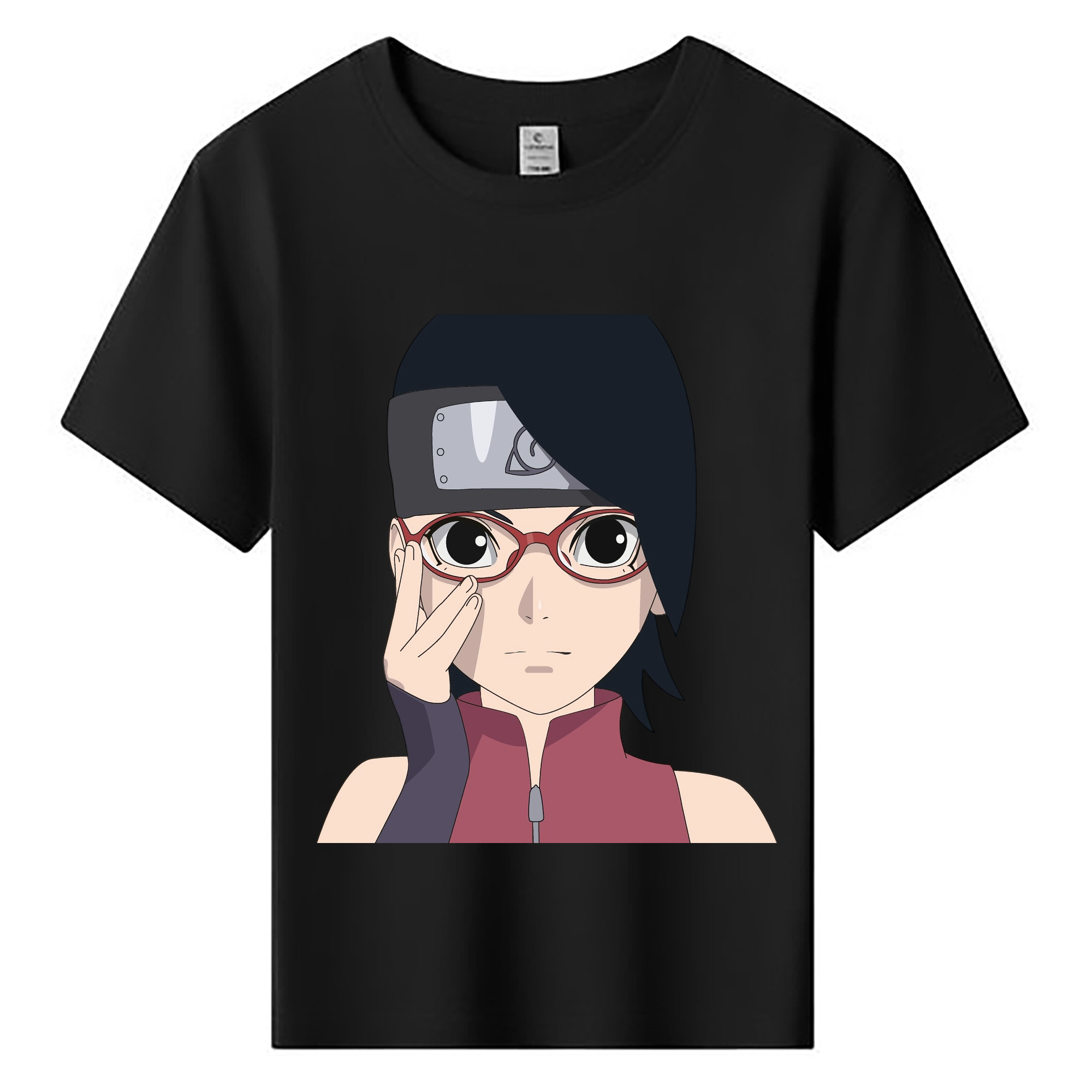 （画像用） NARUTO -ナルト- うちは サラダ Uchiha Sarada 綿100％キッズTシャツ（フロントプリント）