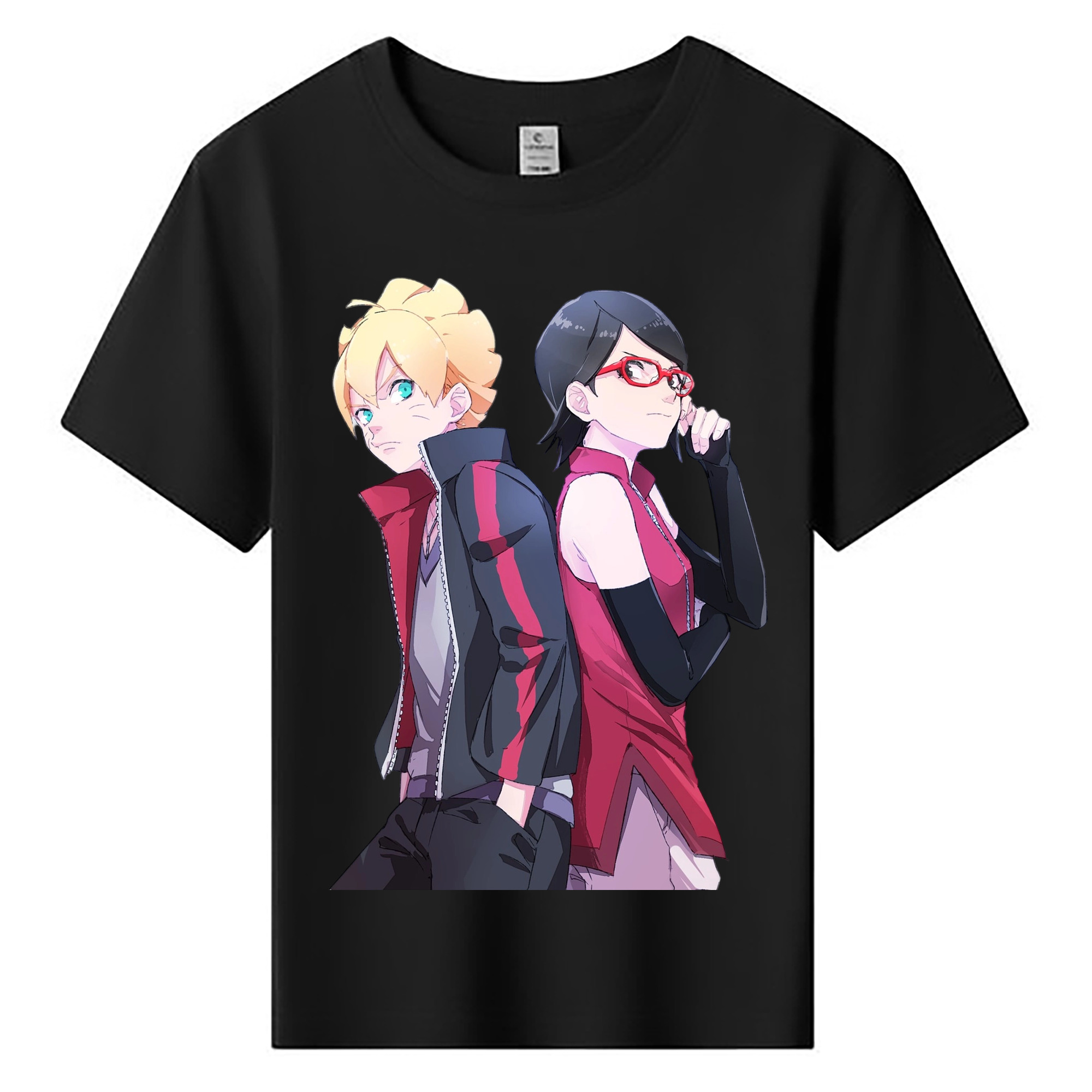 （画像用） NARUTO -ナルト- うちは サラダ Uchiha Sarada 綿100％キッズTシャツ（フロントプリント）