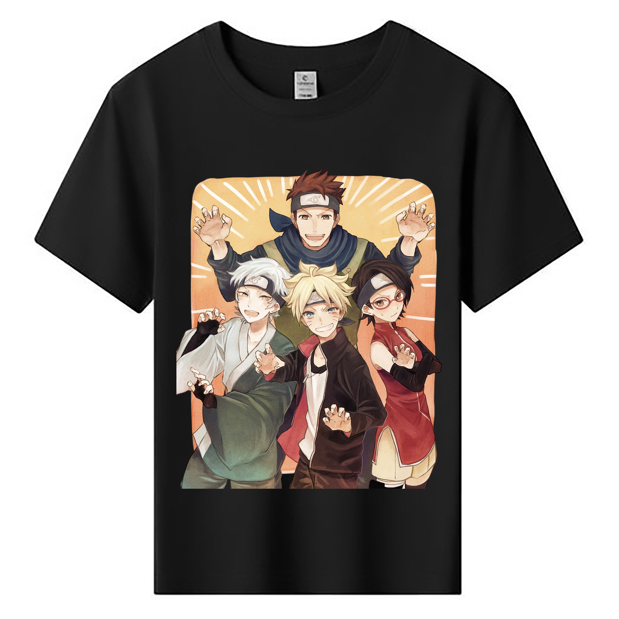 （画像用） NARUTO -ナルト- うちは サラダ Uchiha Sarada 綿100％キッズTシャツ（フロントプリント）
