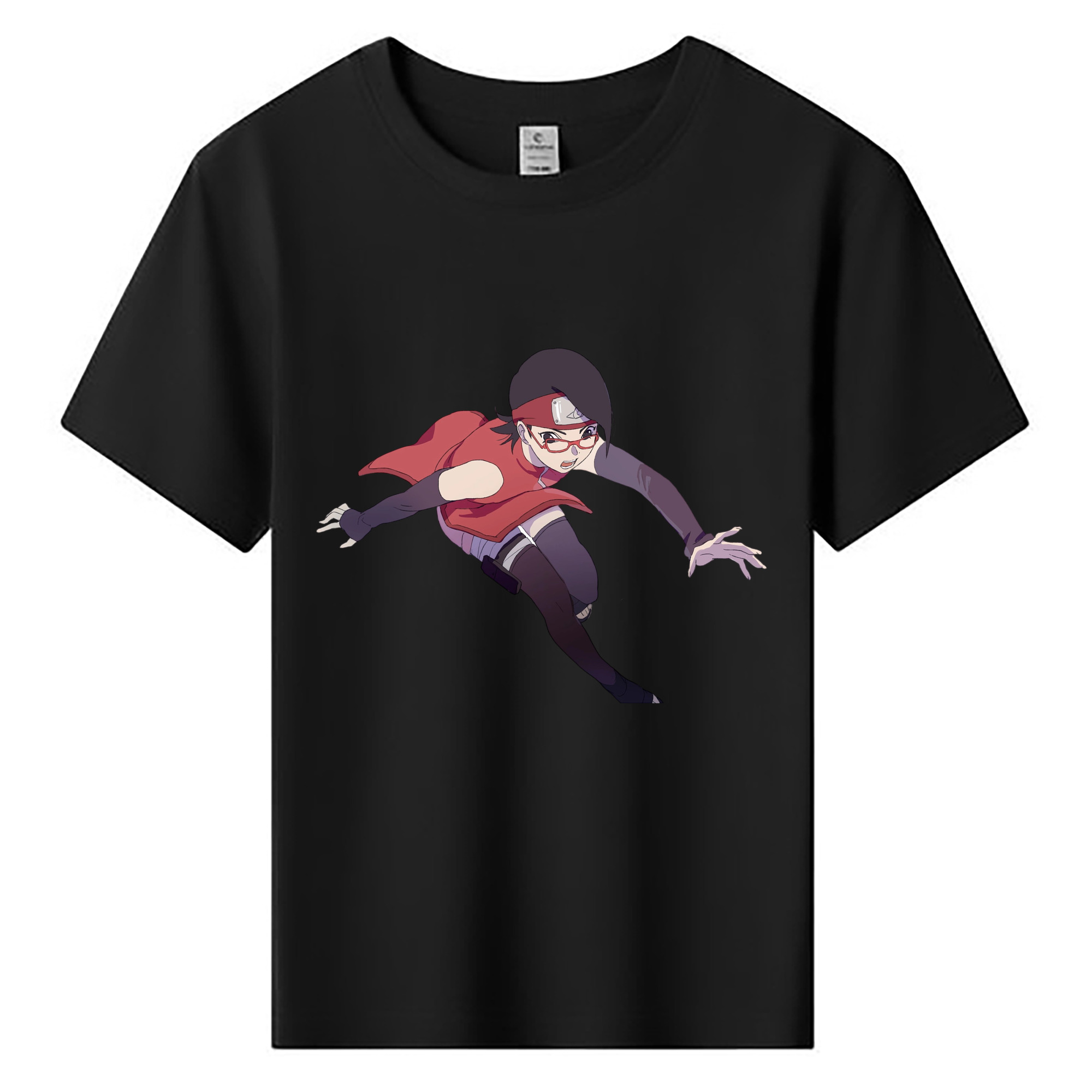 （画像用） NARUTO -ナルト- うちは サラダ Uchiha Sarada 綿100％キッズTシャツ（フロントプリント）