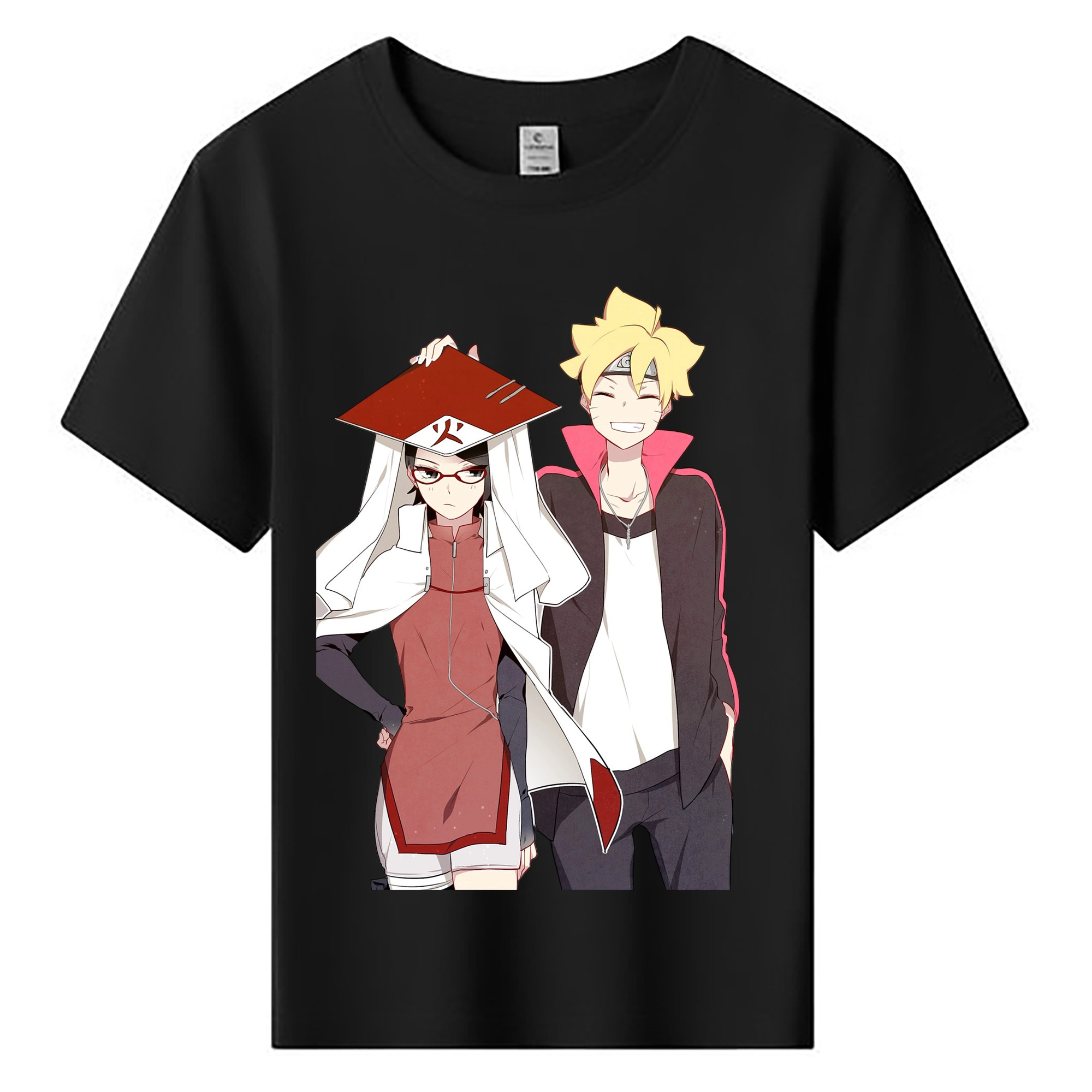 （画像用） NARUTO -ナルト- うちは サラダ Uchiha Sarada 綿100％キッズTシャツ（フロントプリント）