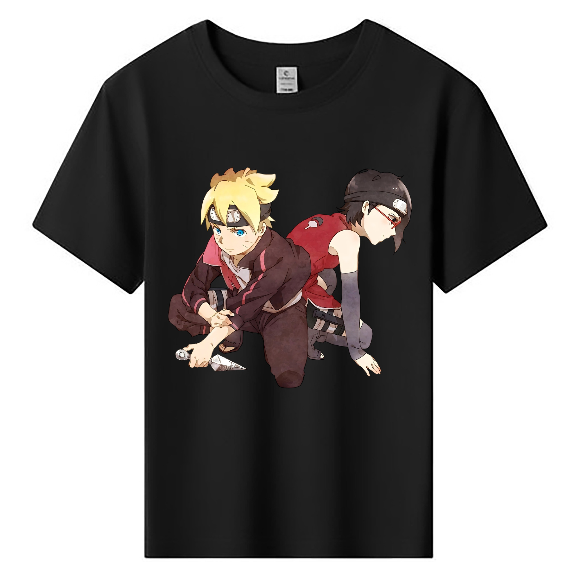 （画像用） NARUTO -ナルト- うちは サラダ Uchiha Sarada 綿100％キッズTシャツ（フロントプリント）