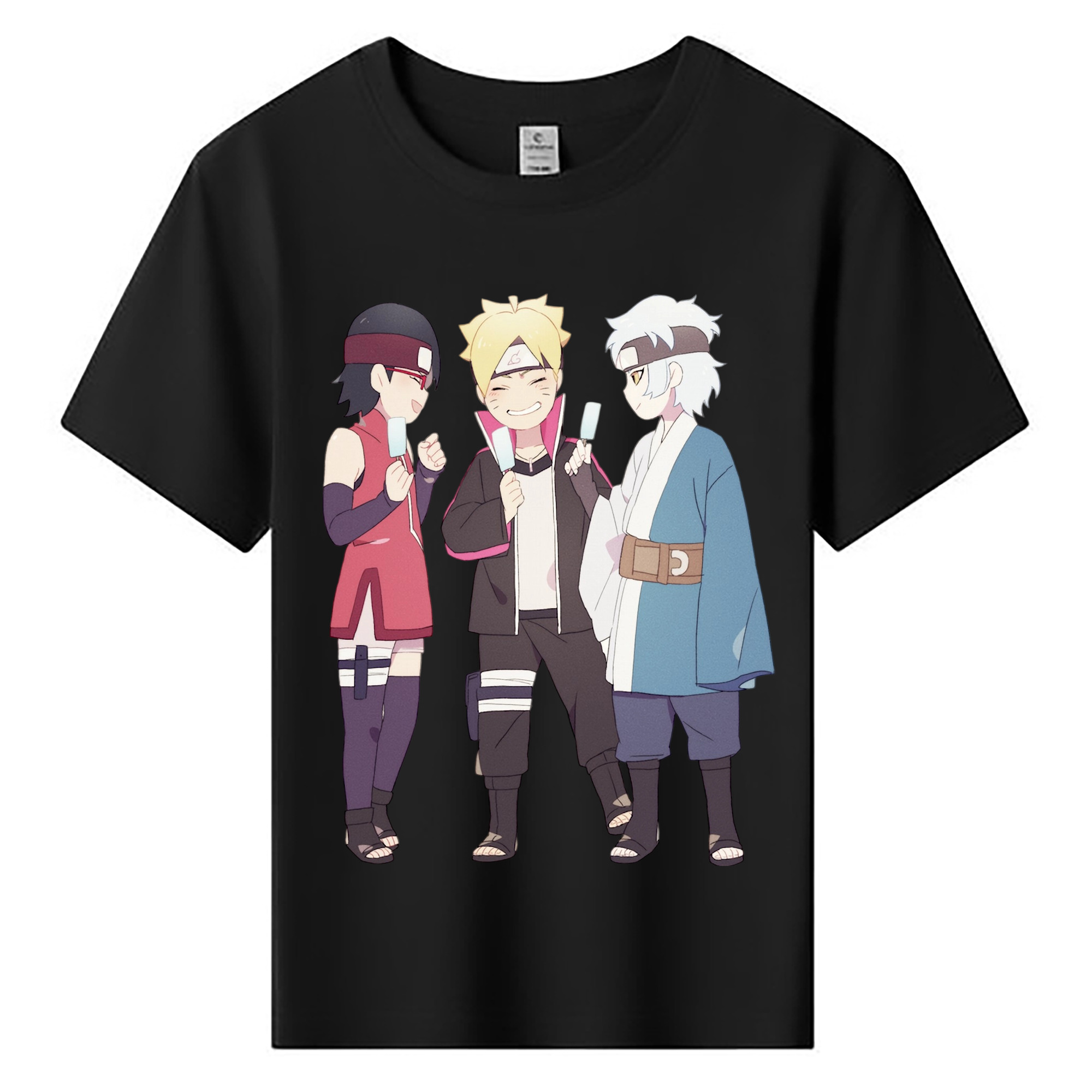 （画像用） NARUTO -ナルト- うちは サラダ Uchiha Sarada 綿100％キッズTシャツ（フロントプリント）