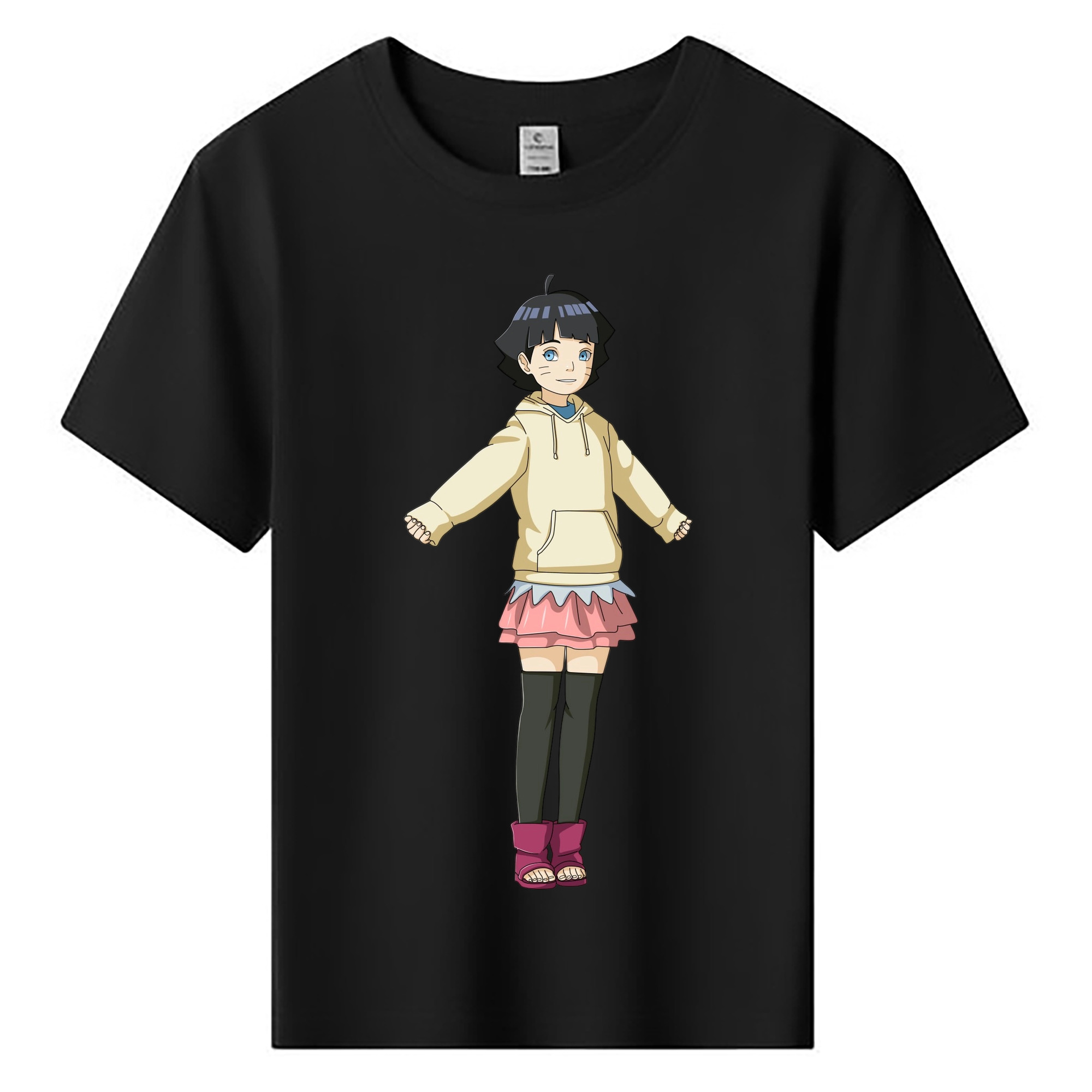 （画像用） NARUTO -ナルト- うずまき ヒマワリ Uzumaki Himawari 綿100％キッズTシャツ（フロントプリント）