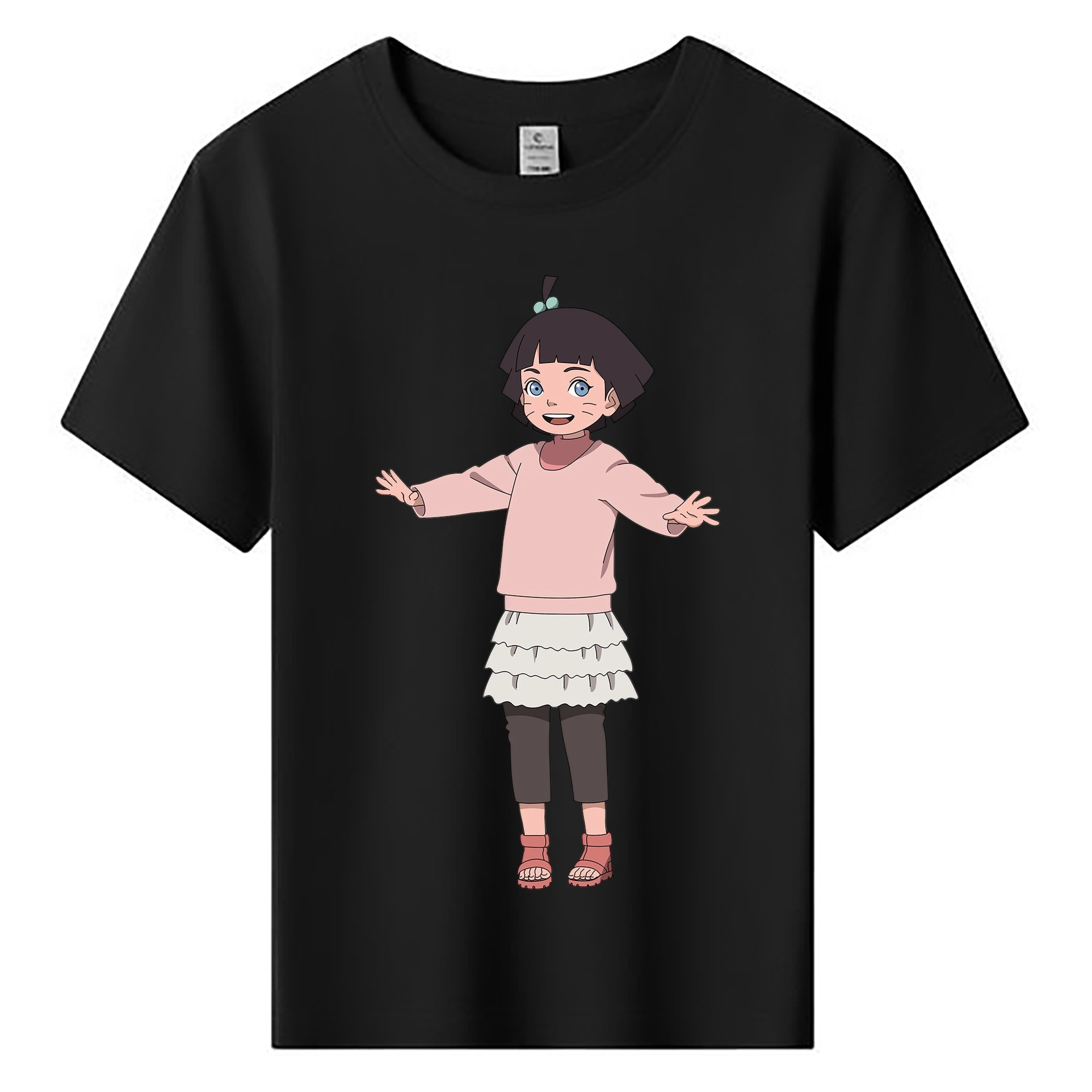 （画像用） NARUTO -ナルト- うずまき ヒマワリ Uzumaki Himawari 綿100％キッズTシャツ（フロントプリント）