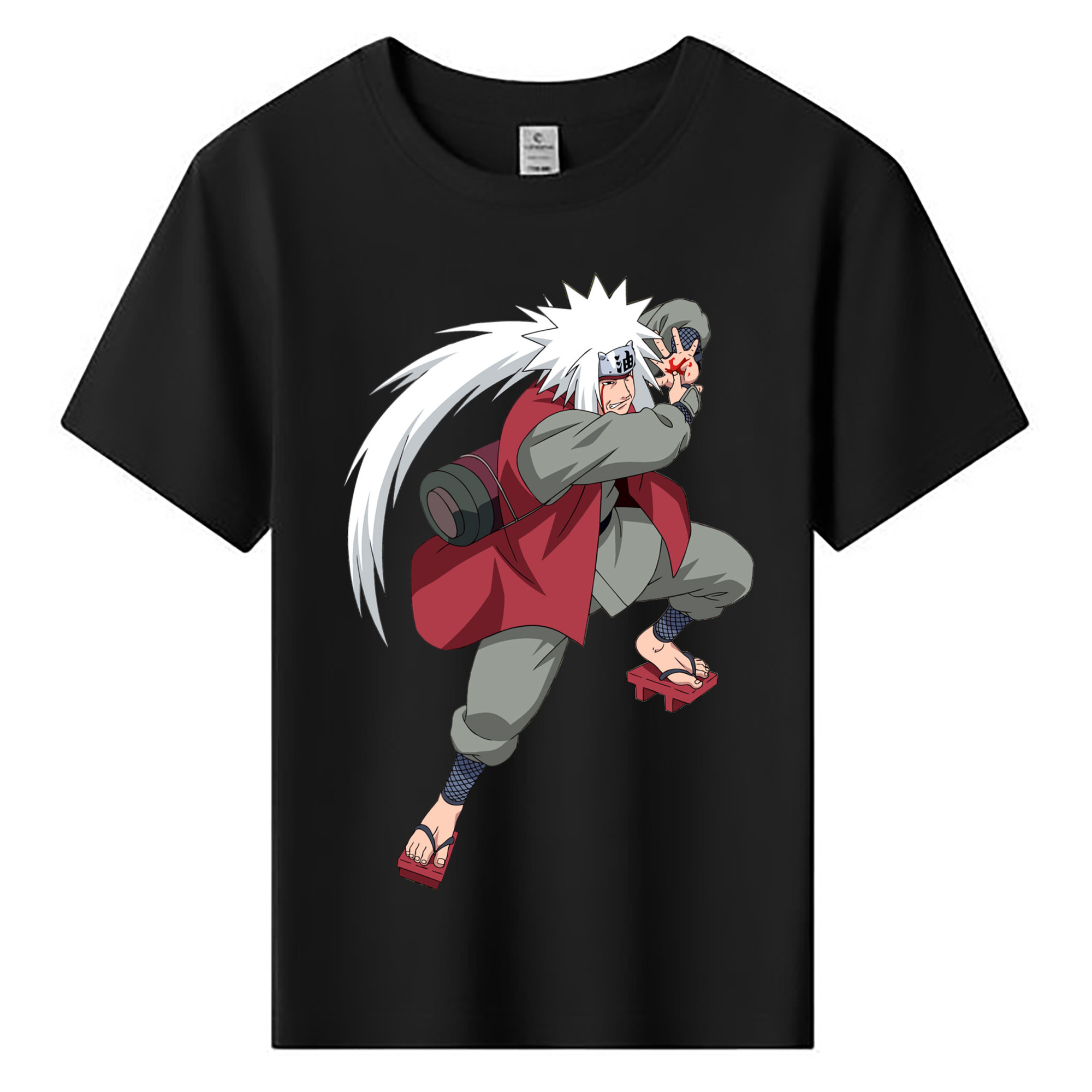 （画像用） NARUTO -ナルト- 自来也（じらいや） Jiraiya 綿100％キッズTシャツ（フロントプリント）