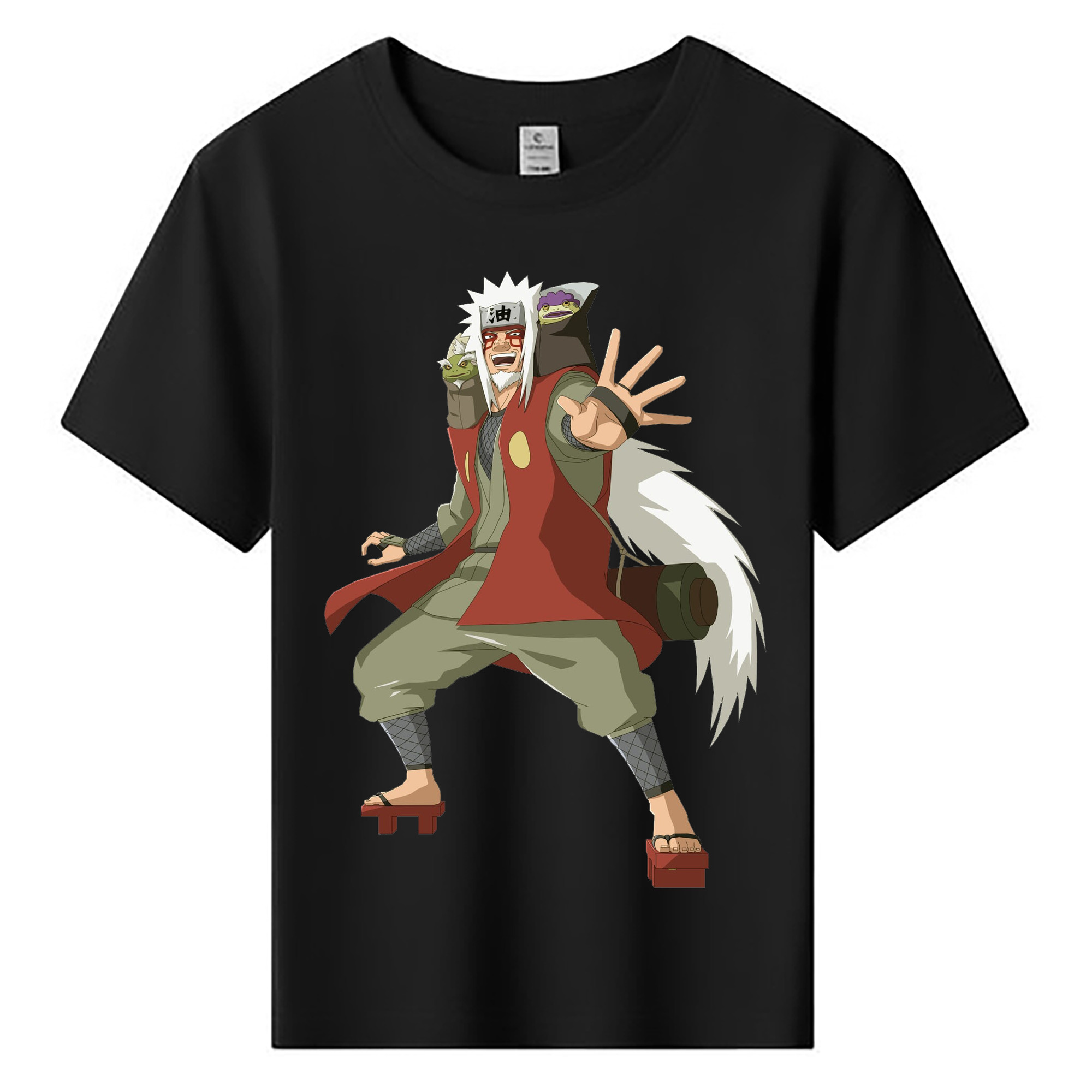 （画像用） NARUTO -ナルト- 自来也（じらいや） Jiraiya 綿100％キッズTシャツ（フロントプリント）