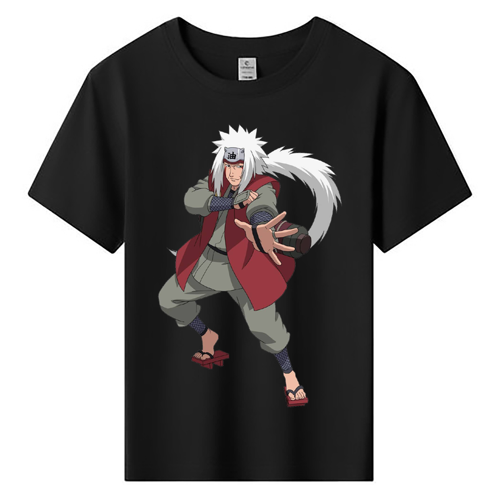 （画像用） NARUTO -ナルト- 自来也（じらいや） Jiraiya 綿100％キッズTシャツ（フロントプリント）