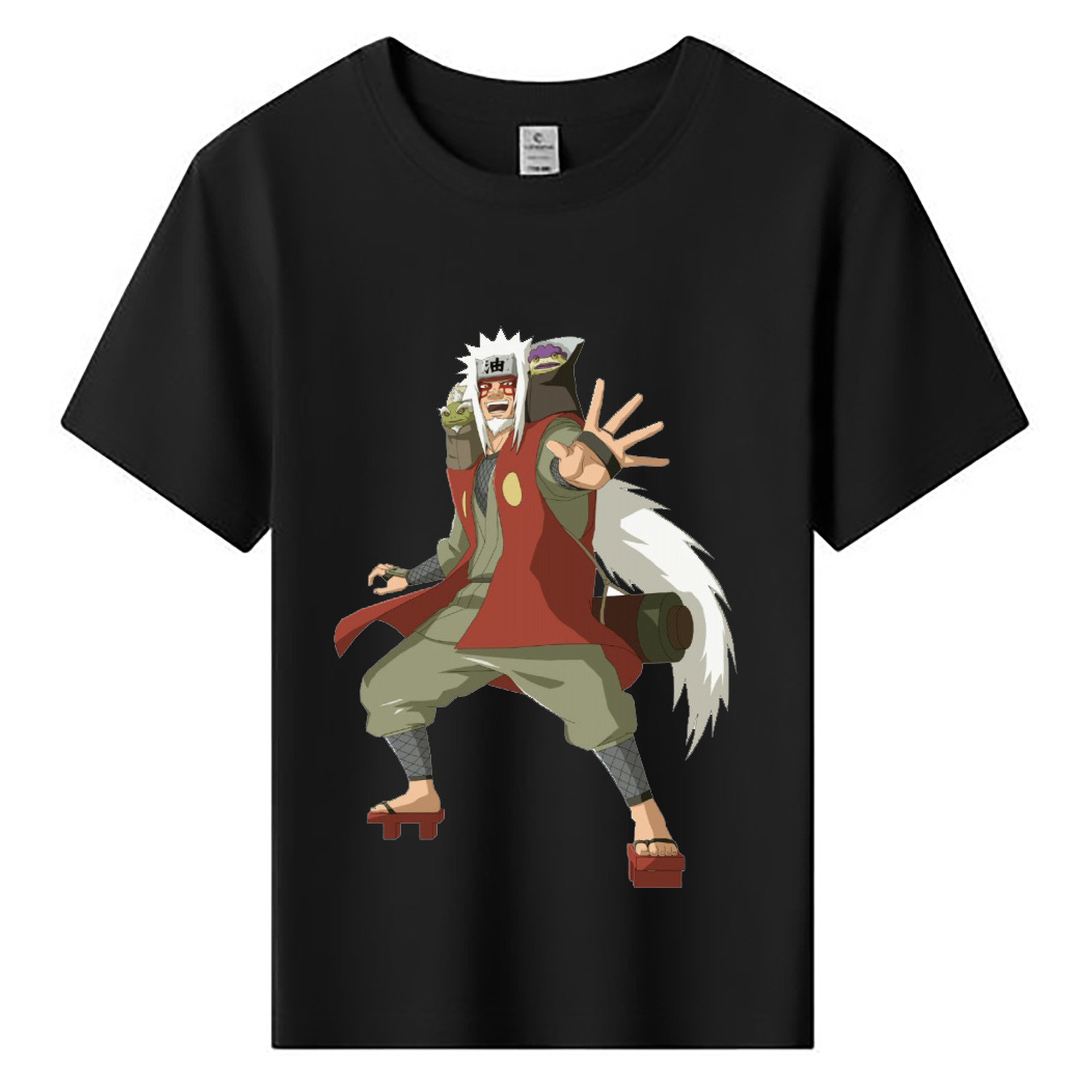 （画像用） NARUTO -ナルト- 自来也（じらいや） Jiraiya 綿100％キッズTシャツ（フロントプリント）