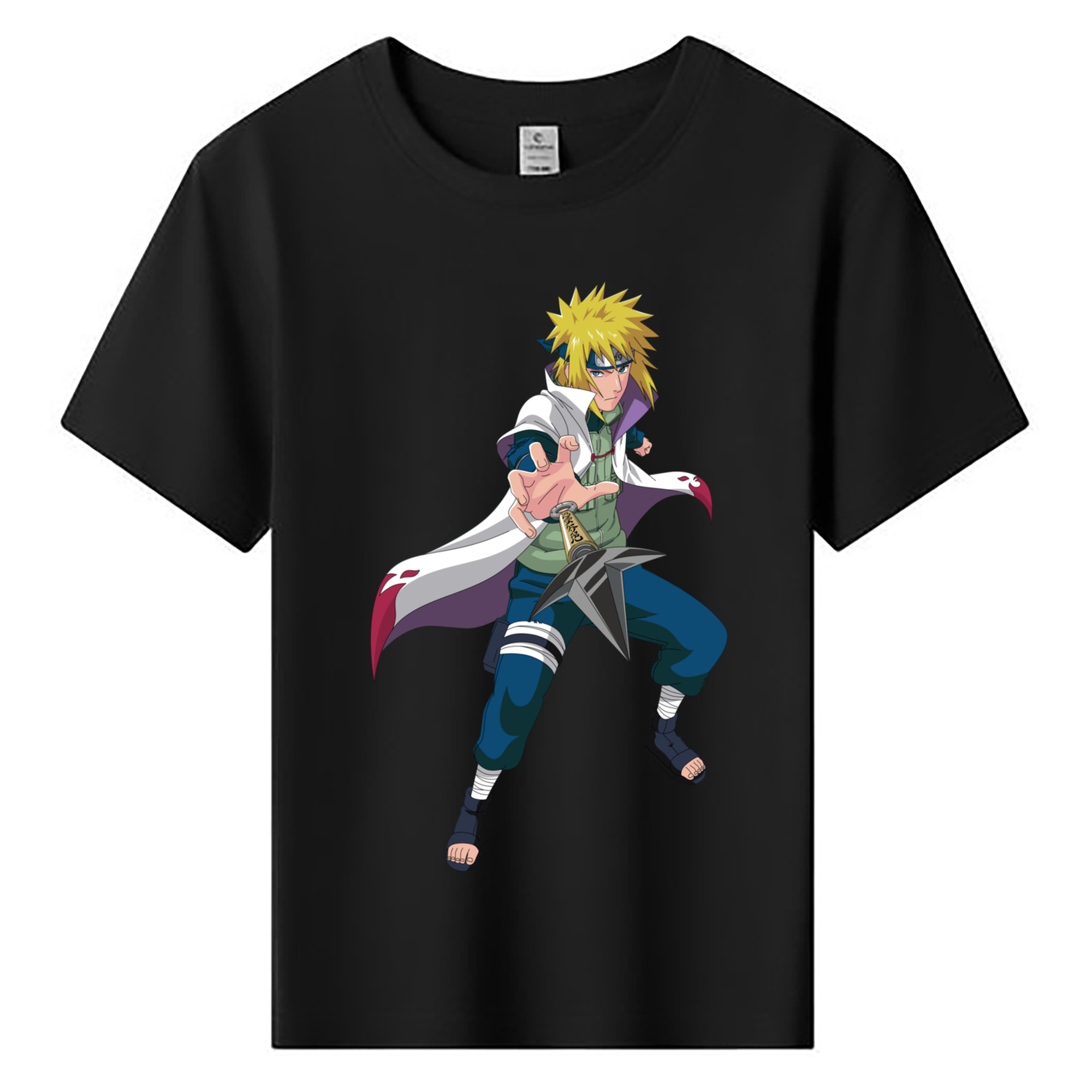 （画像用） NARUTO -ナルト- 波風 ミナト Namikaze Minato 綿100％キッズTシャツ（フロントプリント）
