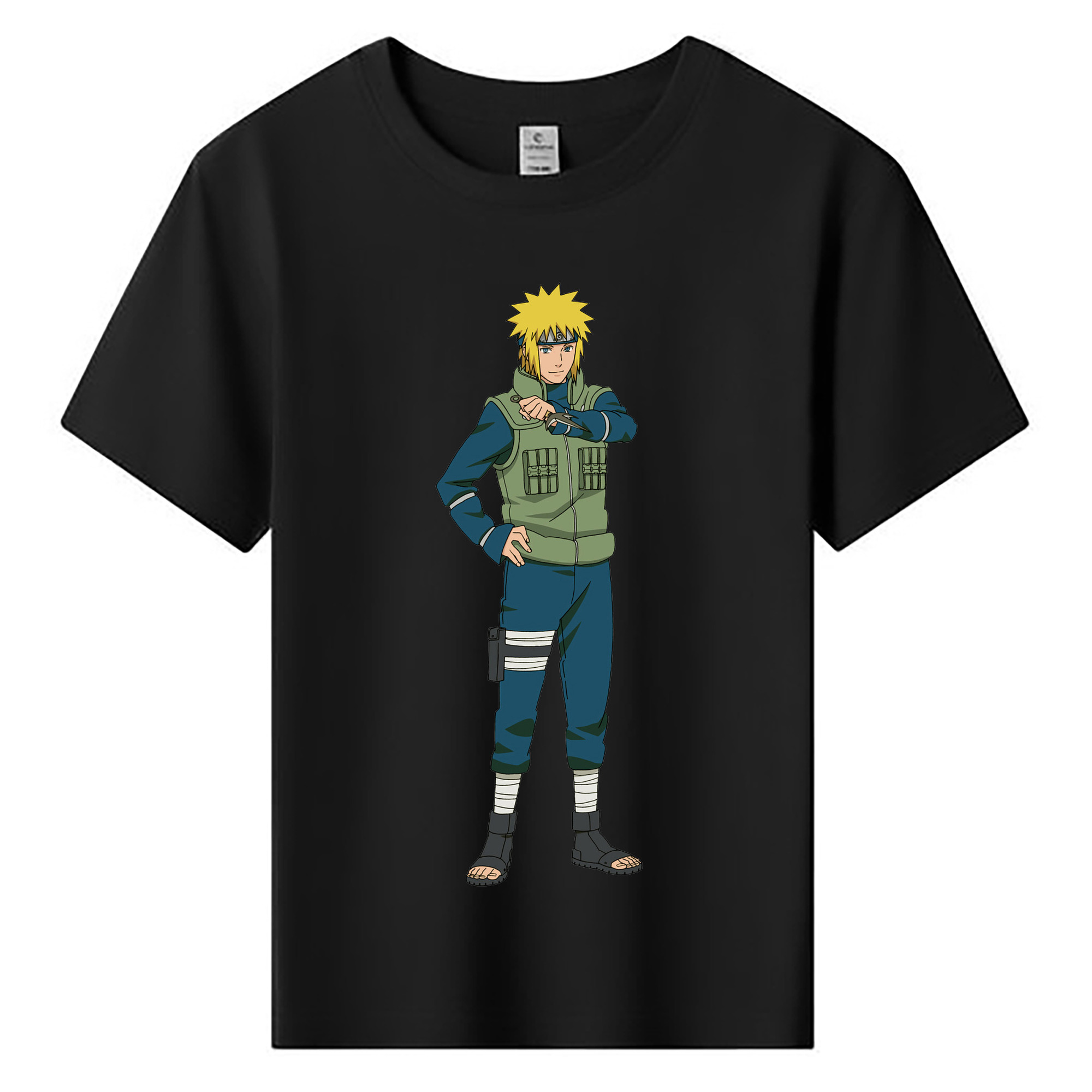 （画像用） NARUTO -ナルト- 波風 ミナト Namikaze Minato 綿100％キッズTシャツ（フロントプリント）