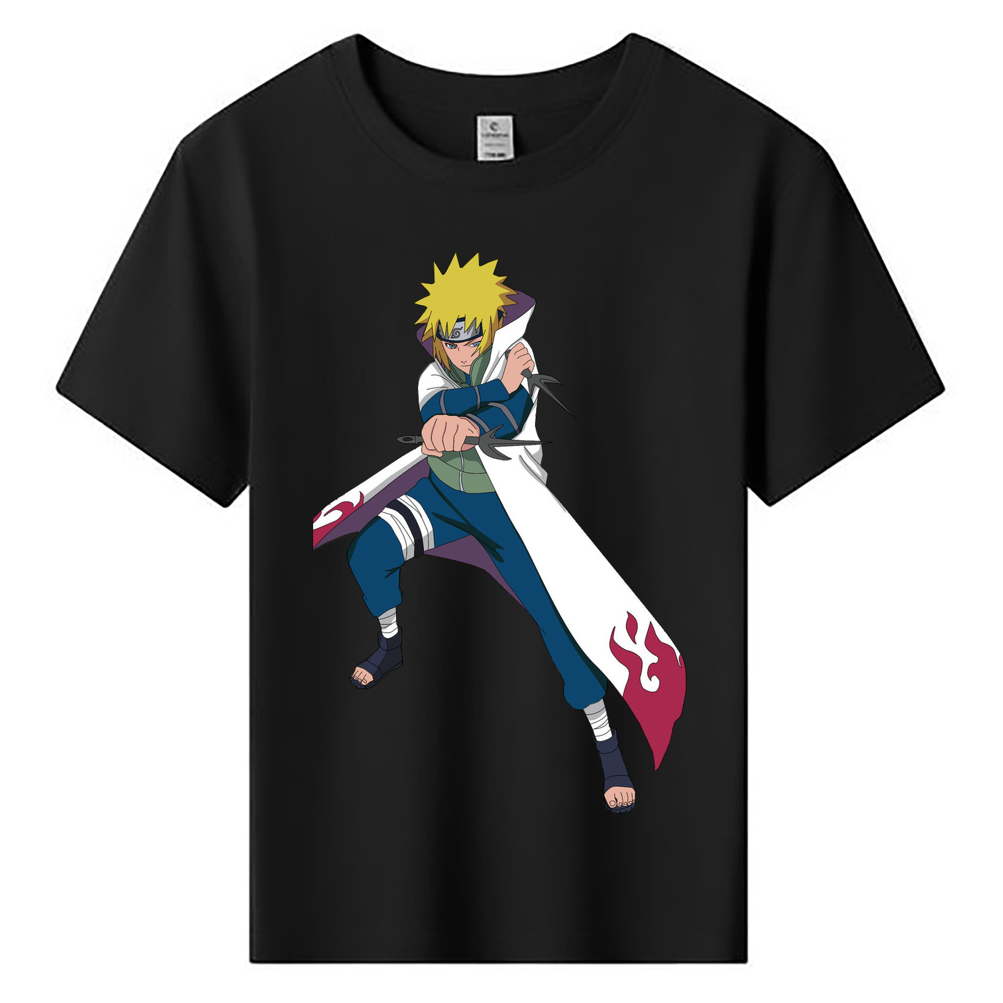 （画像用） NARUTO -ナルト- 波風 ミナト Namikaze Minato 綿100％キッズTシャツ（フロントプリント）