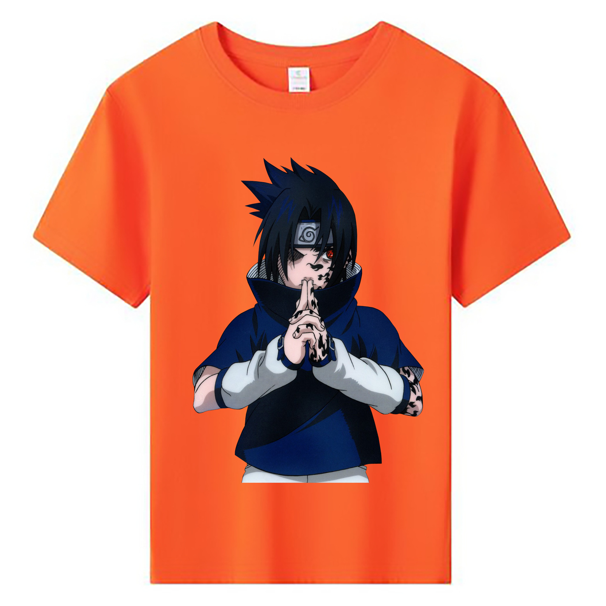（画像用） NARUTO -ナルト- うちは サスケ Uchiha Sasuke 綿100％キッズTシャツ（フロントプリント）