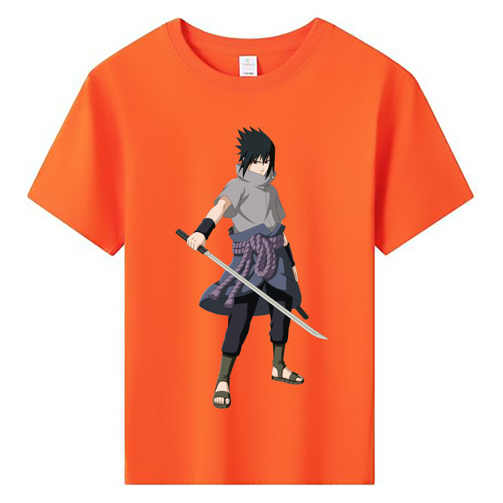 （画像用） NARUTO -ナルト- うちは サスケ Uchiha Sasuke 綿100％キッズTシャツ（フロントプリント）