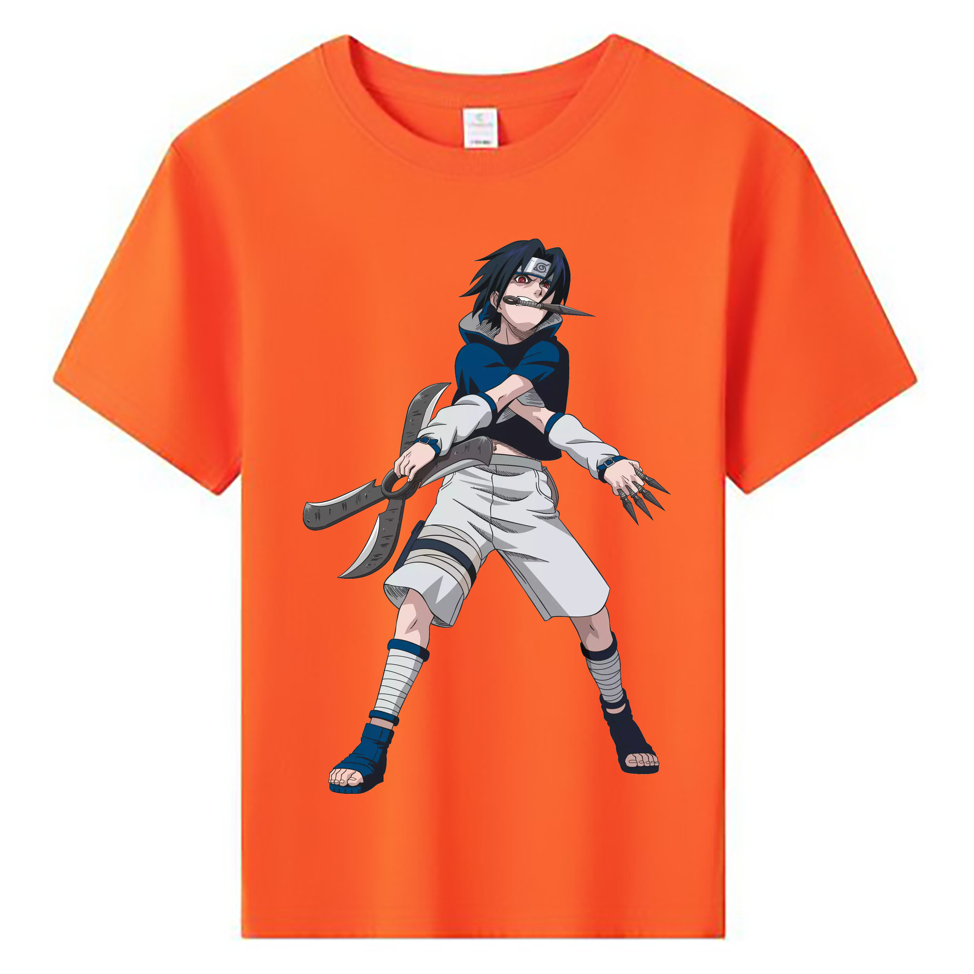 （画像用） NARUTO -ナルト- うちは サスケ Uchiha Sasuke 綿100％キッズTシャツ（フロントプリント）