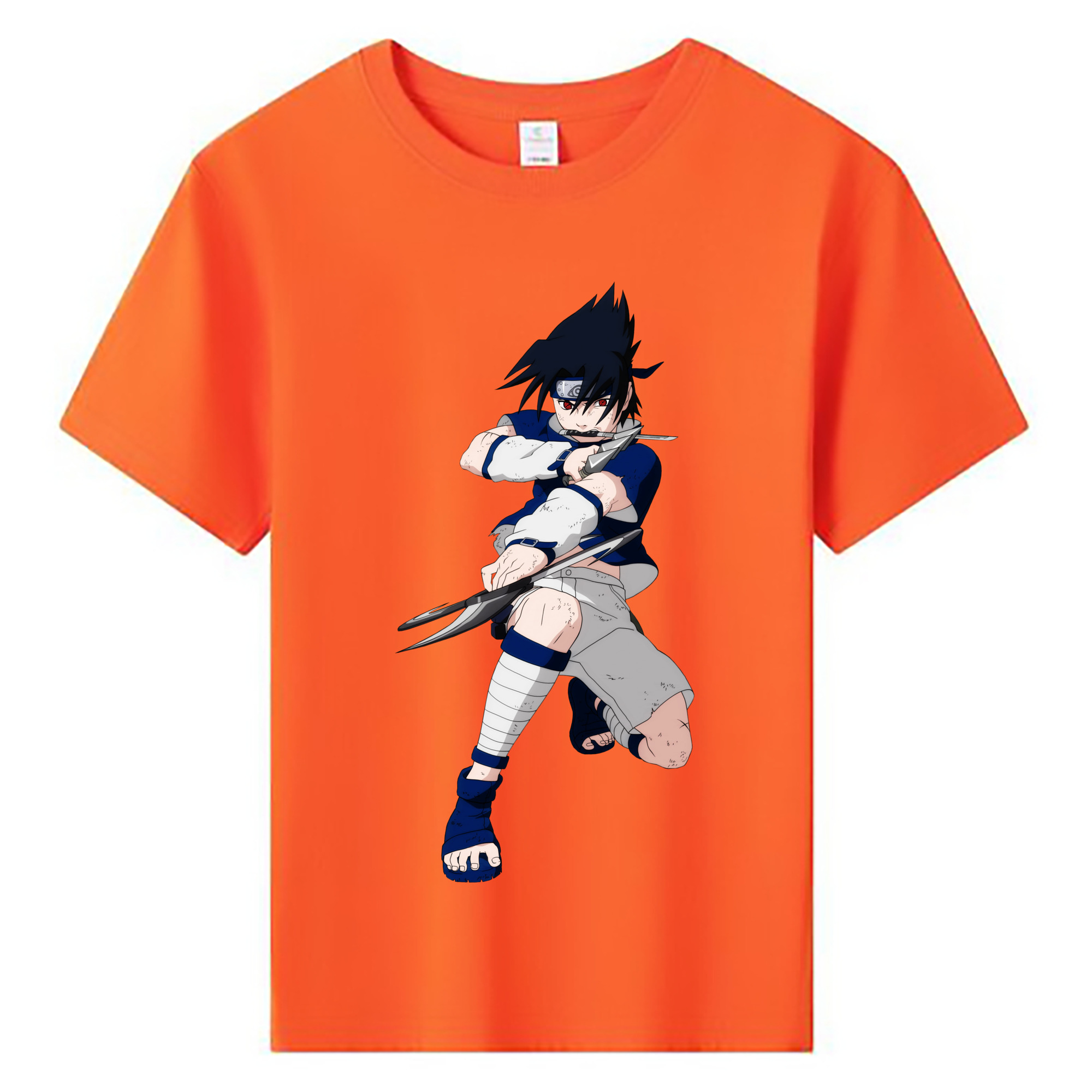 （画像用） NARUTO -ナルト- うちは サスケ Uchiha Sasuke 綿100％キッズTシャツ（フロントプリント）