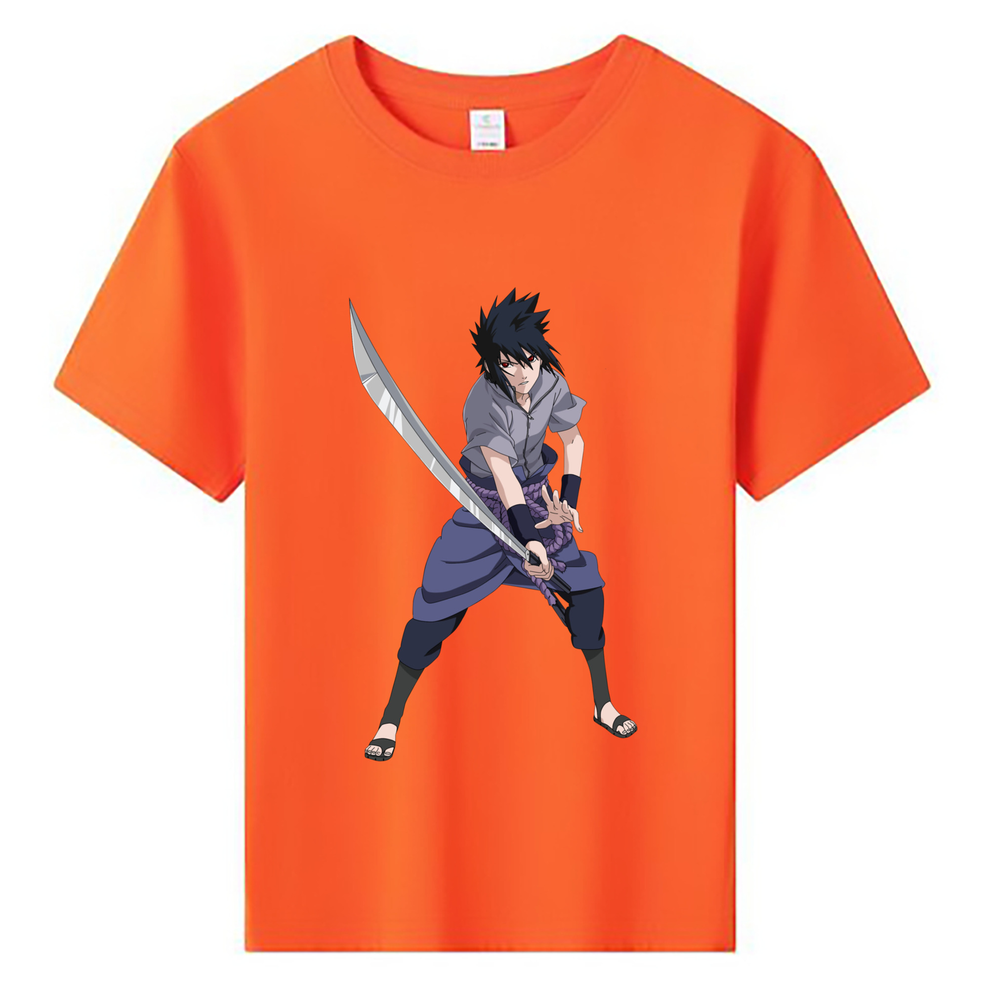 （画像用） NARUTO -ナルト- うちは サスケ Uchiha Sasuke 綿100％キッズTシャツ（フロントプリント）