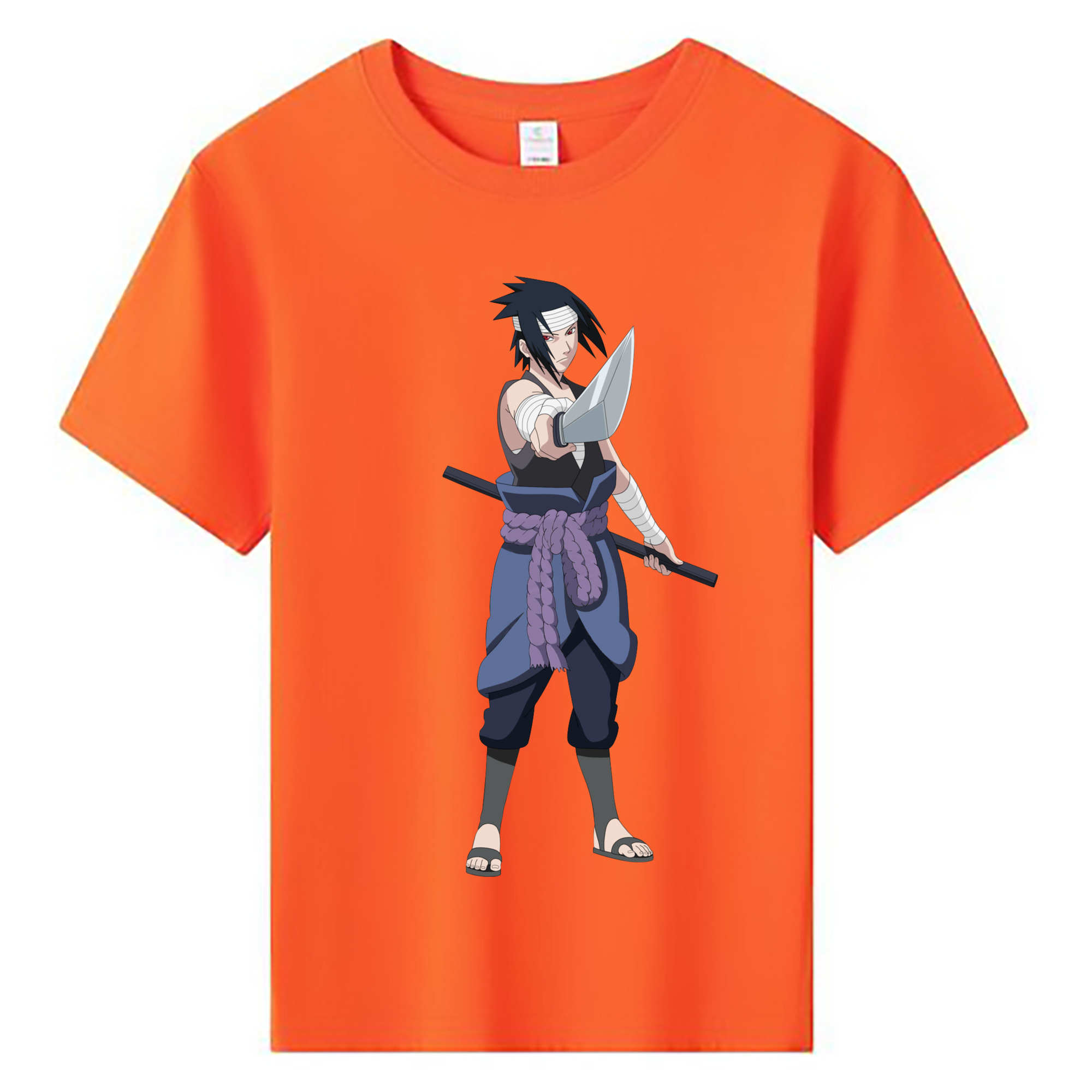 （画像用） NARUTO -ナルト- うちは サスケ Uchiha Sasuke 綿100％キッズTシャツ（フロントプリント）