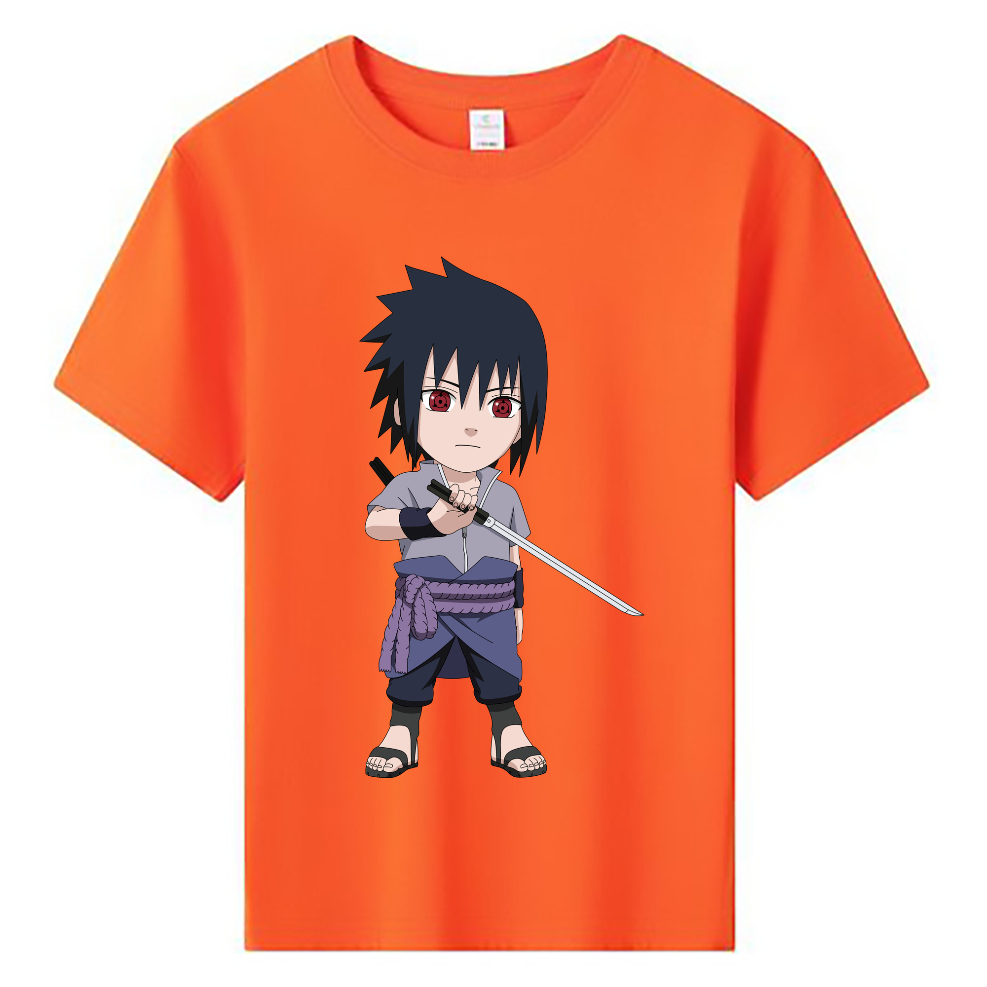 （画像用） NARUTO -ナルト- うちは サスケ Uchiha Sasuke 綿100％キッズTシャツ（フロントプリント）