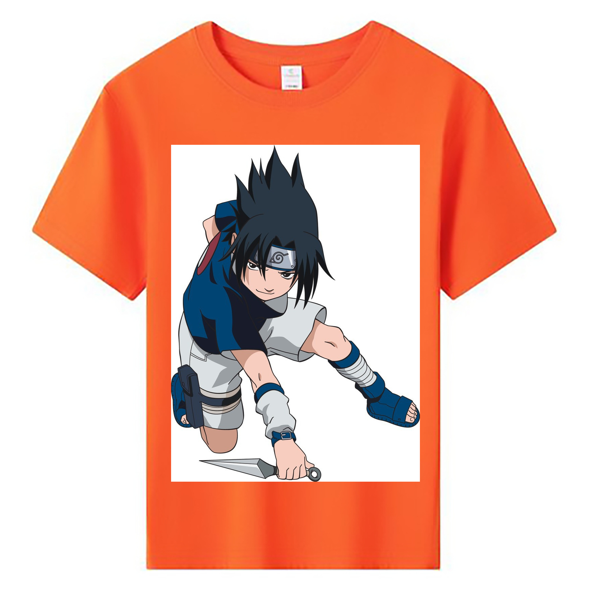 （画像用） NARUTO -ナルト- うちは サスケ Uchiha Sasuke 綿100％キッズTシャツ（フロントプリント）