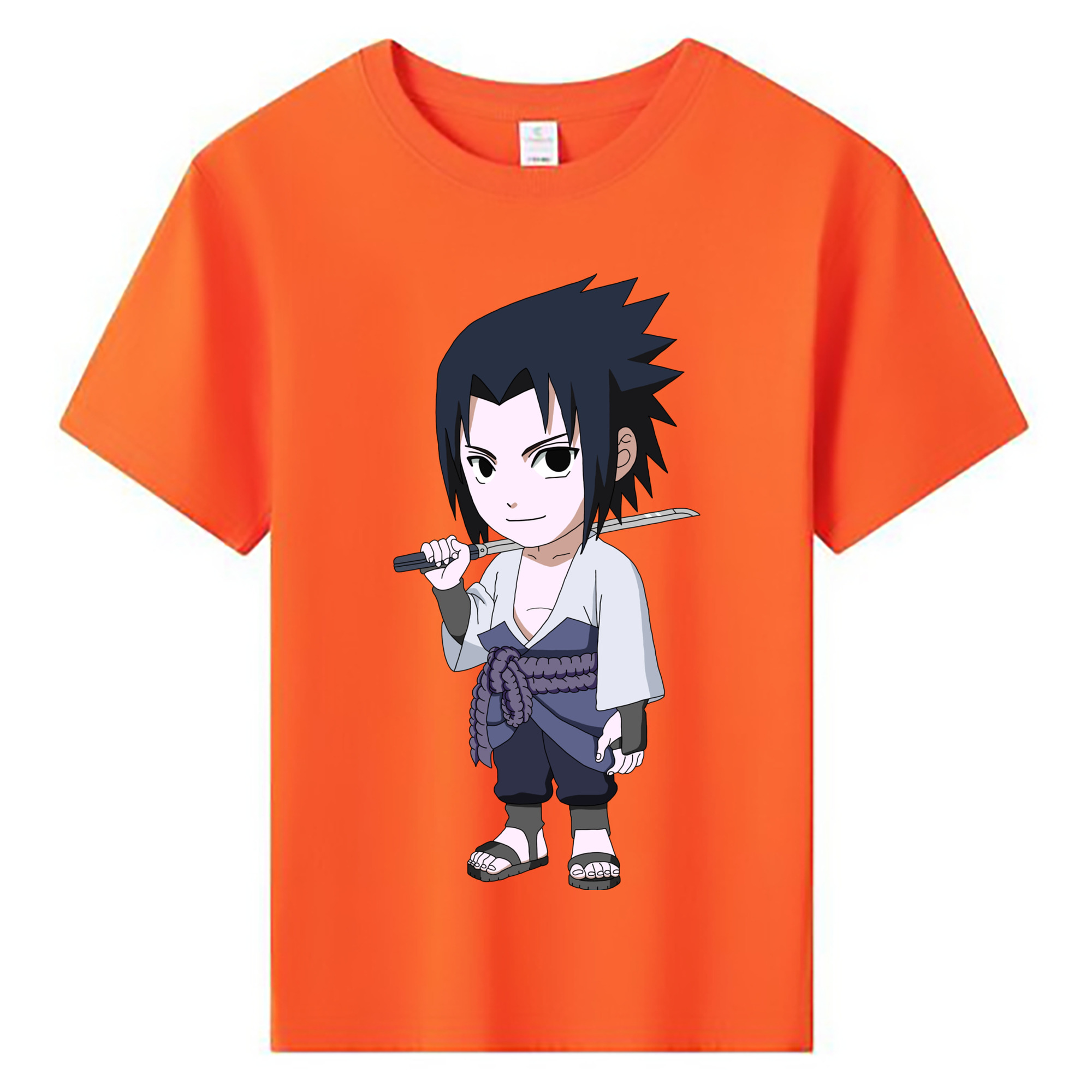 （画像用） NARUTO -ナルト- うちは サスケ Uchiha Sasuke 綿100％キッズTシャツ（フロントプリント）