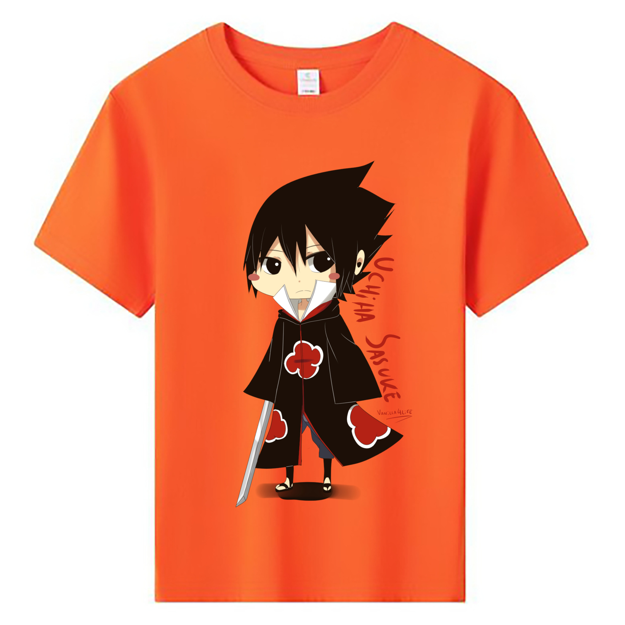 （画像用） NARUTO -ナルト- うちは サスケ Uchiha Sasuke 綿100％キッズTシャツ（フロントプリント）