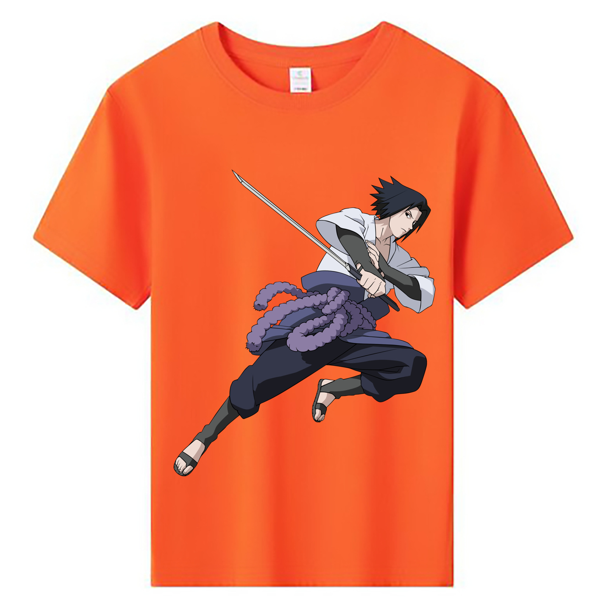 （画像用） NARUTO -ナルト- うちは サスケ Uchiha Sasuke 綿100％キッズTシャツ（フロントプリント）