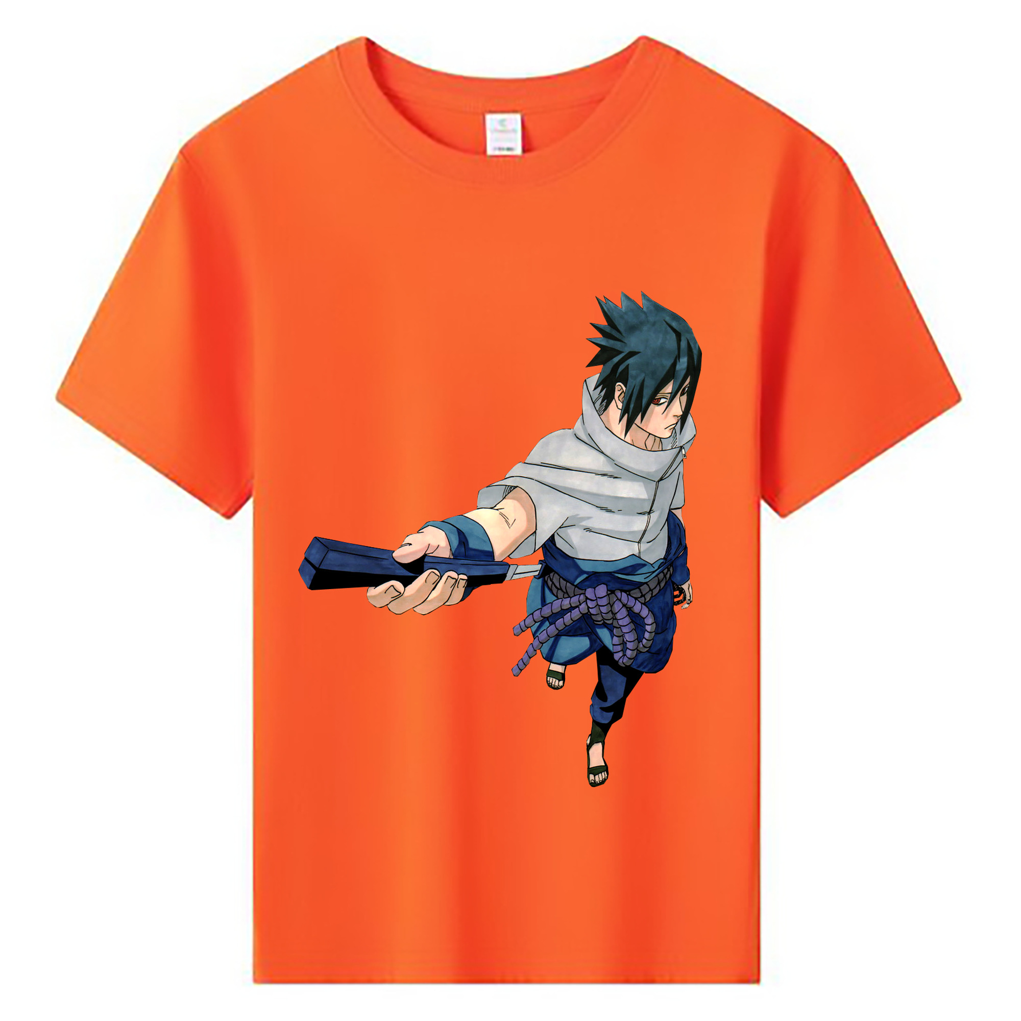 （画像用） NARUTO -ナルト- うちは サスケ Uchiha Sasuke 綿100％キッズTシャツ（フロントプリント）