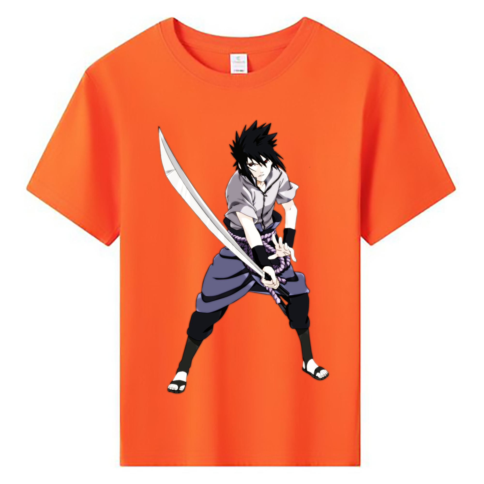 （画像用） NARUTO -ナルト- うちは サスケ Uchiha Sasuke 綿100％キッズTシャツ（フロントプリント）