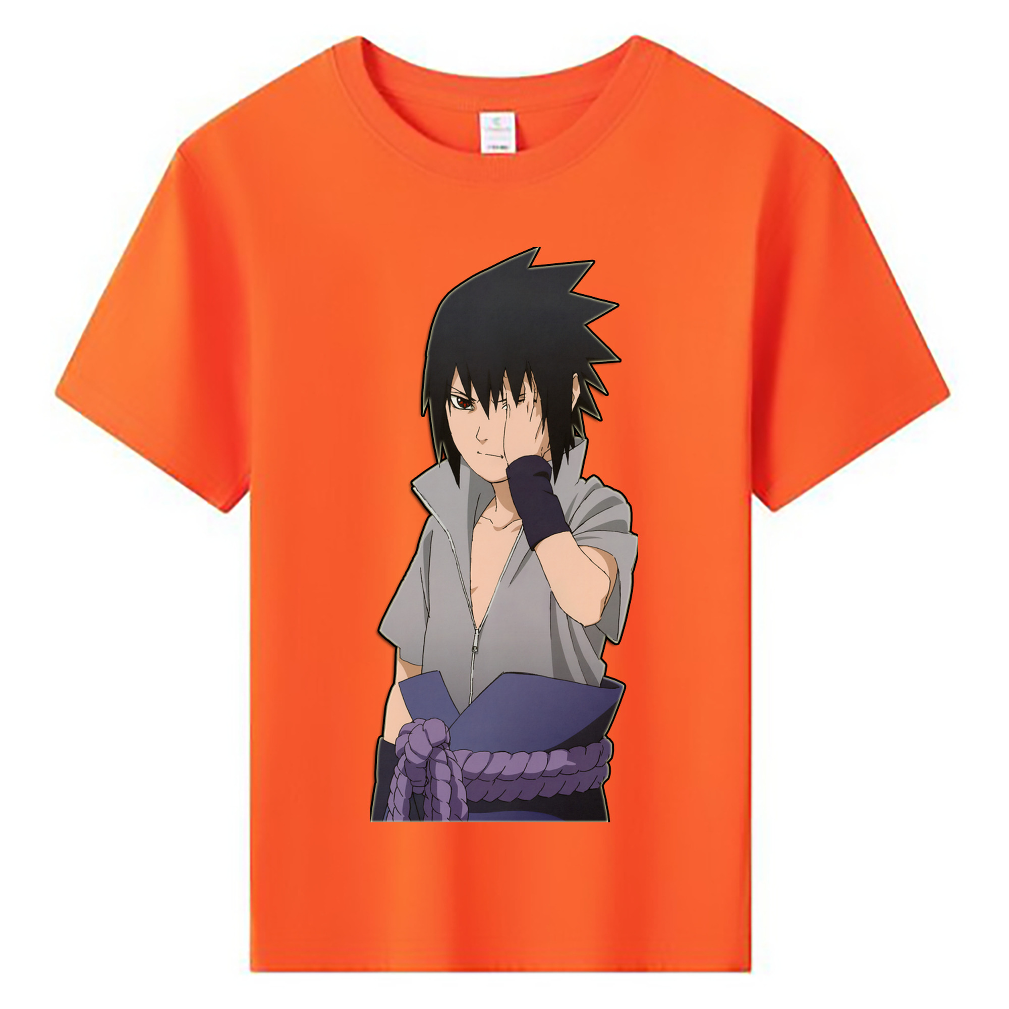（画像用） NARUTO -ナルト- うちは サスケ Uchiha Sasuke 綿100％キッズTシャツ（フロントプリント）
