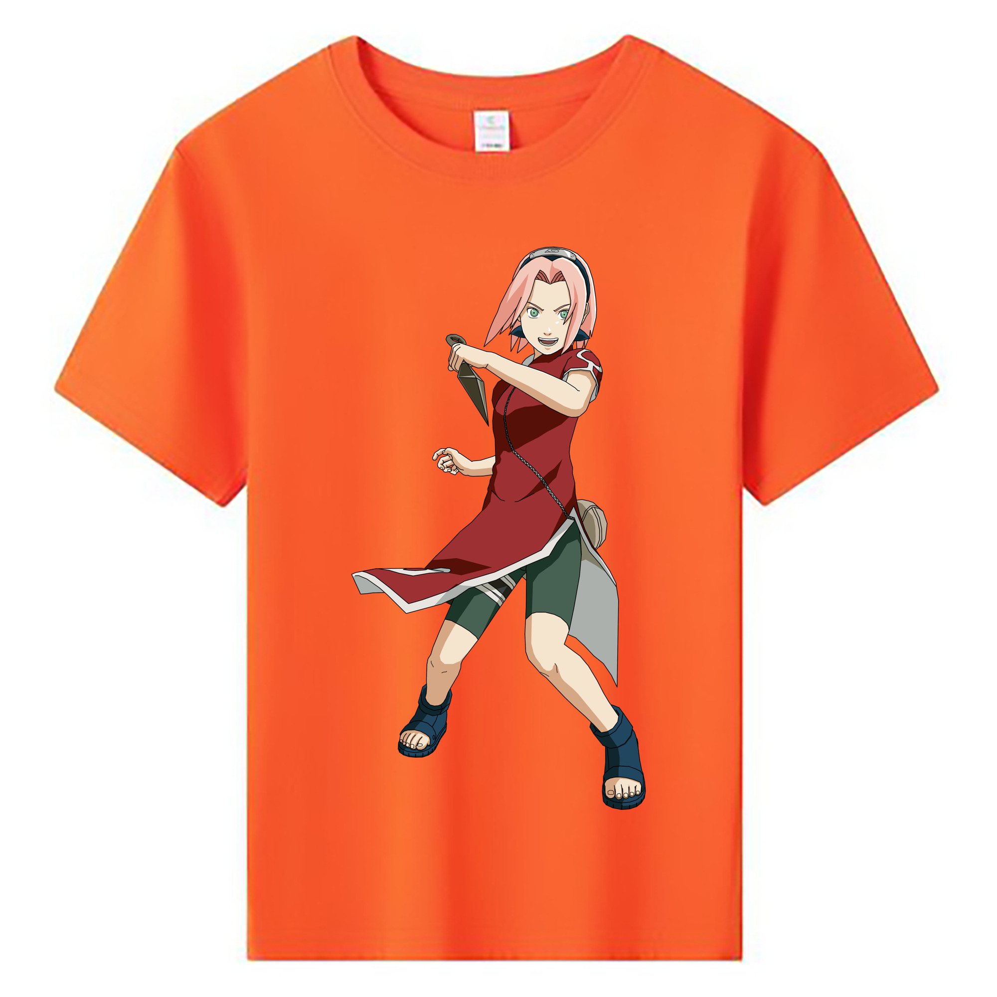 （画像用） NARUTO -ナルト- 春野サクラ Haruno Sakura 綿100％キッズTシャツ（フロントプリント）