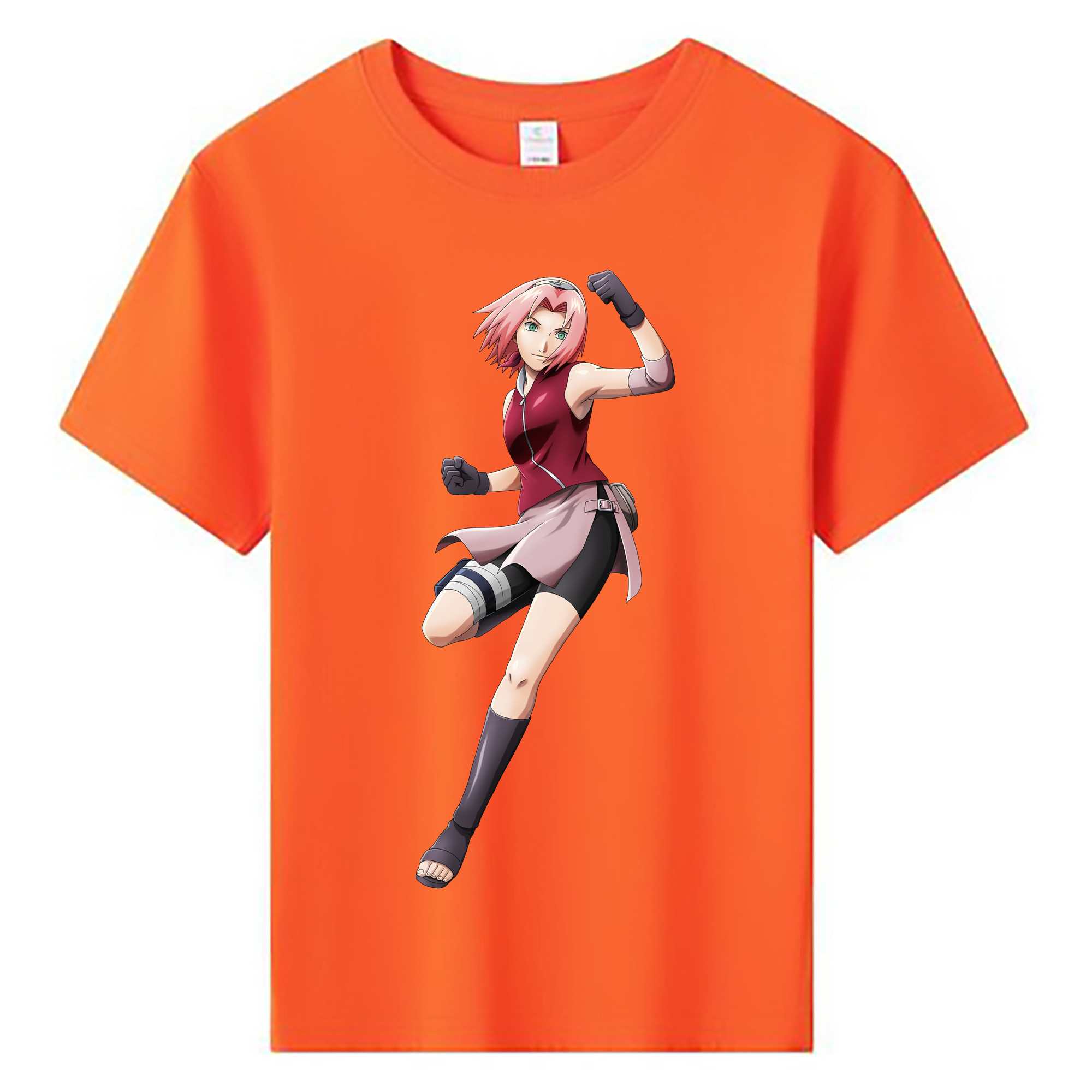 （画像用） NARUTO -ナルト- 春野サクラ Haruno Sakura 綿100％キッズTシャツ（フロントプリント）