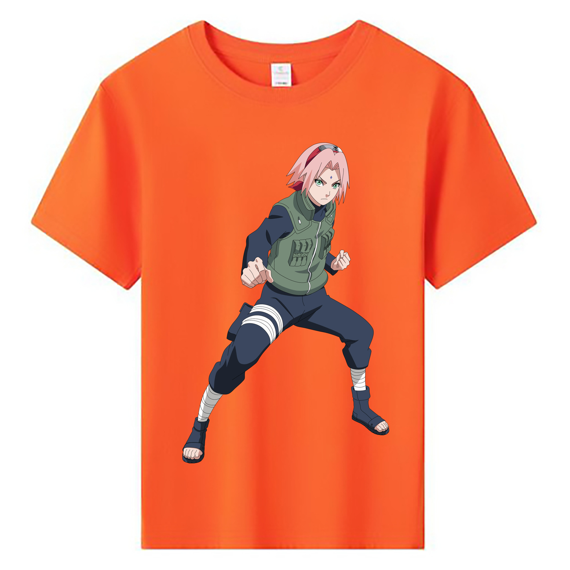 （画像用） NARUTO -ナルト- 春野サクラ Haruno Sakura 綿100％キッズTシャツ（フロントプリント）