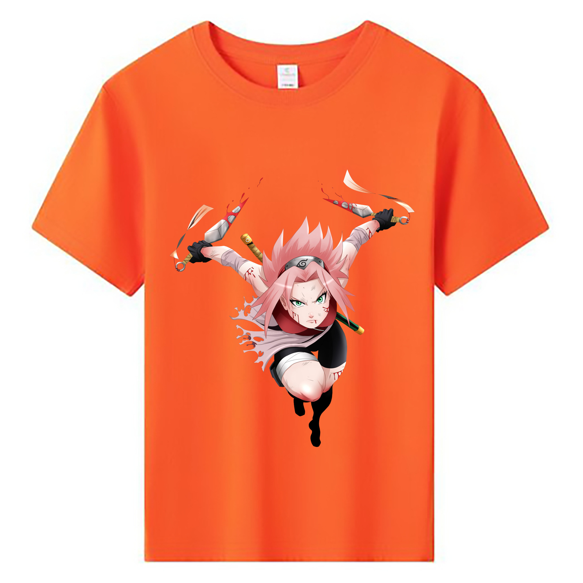 （画像用） NARUTO -ナルト- 春野サクラ Haruno Sakura 綿100％キッズTシャツ（フロントプリント）