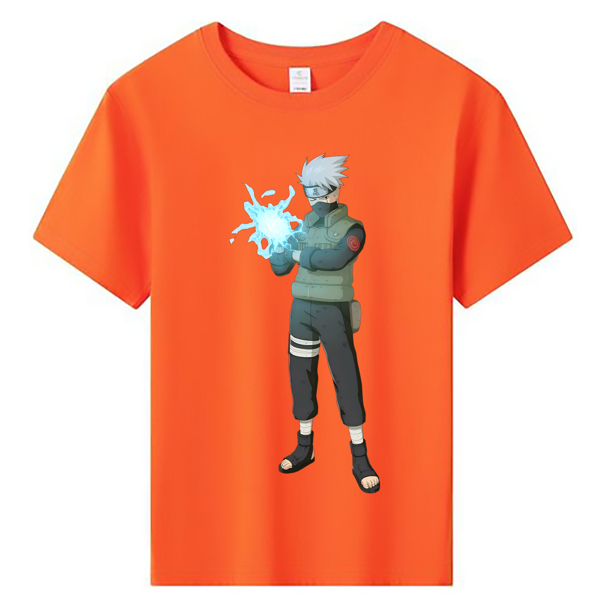 （画像用） NARUTO -ナルト- はたけ カカシ Hatake Kakashi 綿100％キッズTシャツ（フロントプリント）