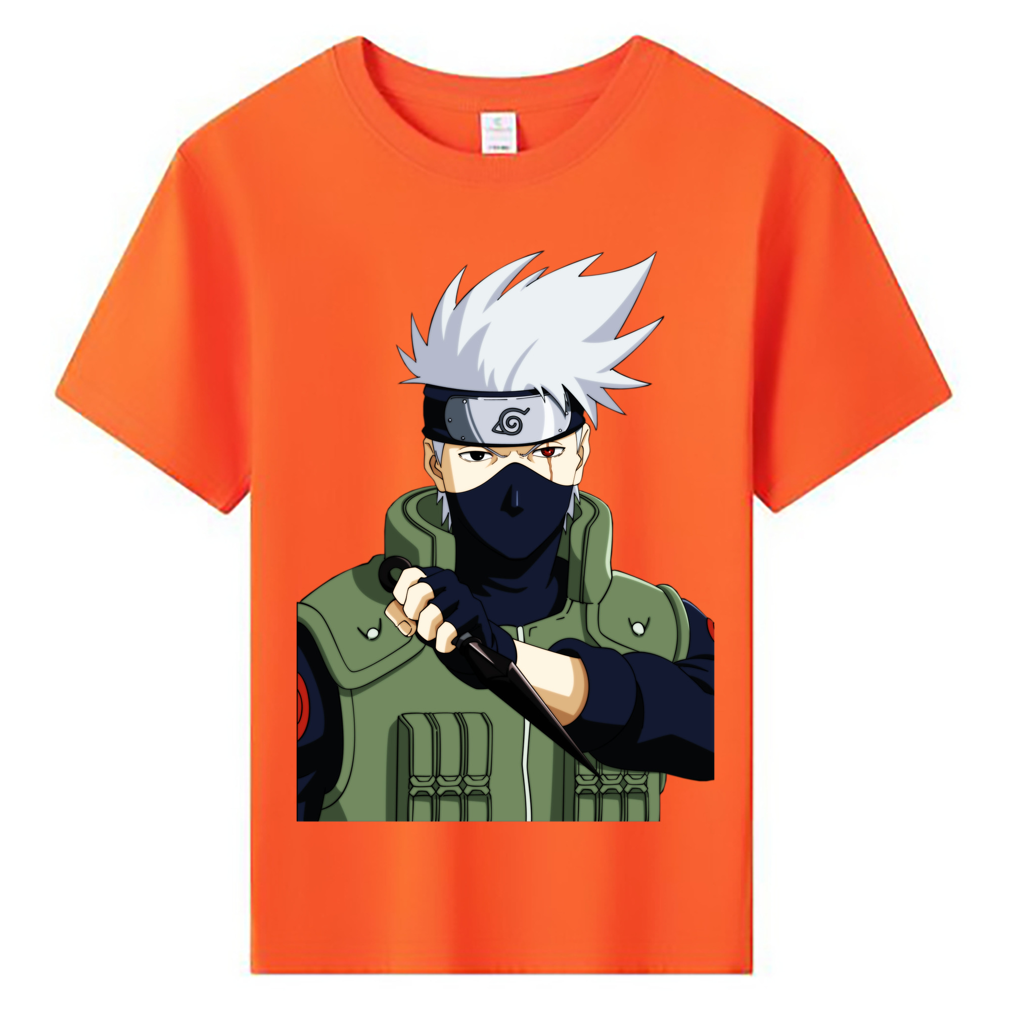 （画像用） NARUTO -ナルト- はたけ カカシ Hatake Kakashi 綿100％キッズTシャツ（フロントプリント）