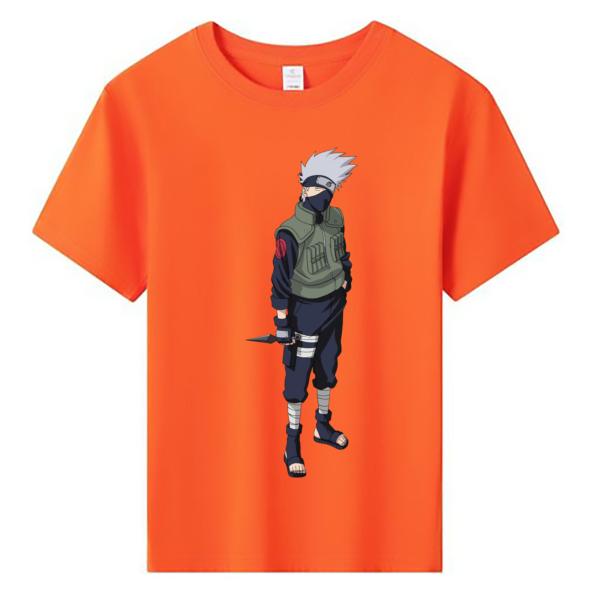 （画像用） NARUTO -ナルト- はたけ カカシ Hatake Kakashi 綿100％キッズTシャツ（フロントプリント）
