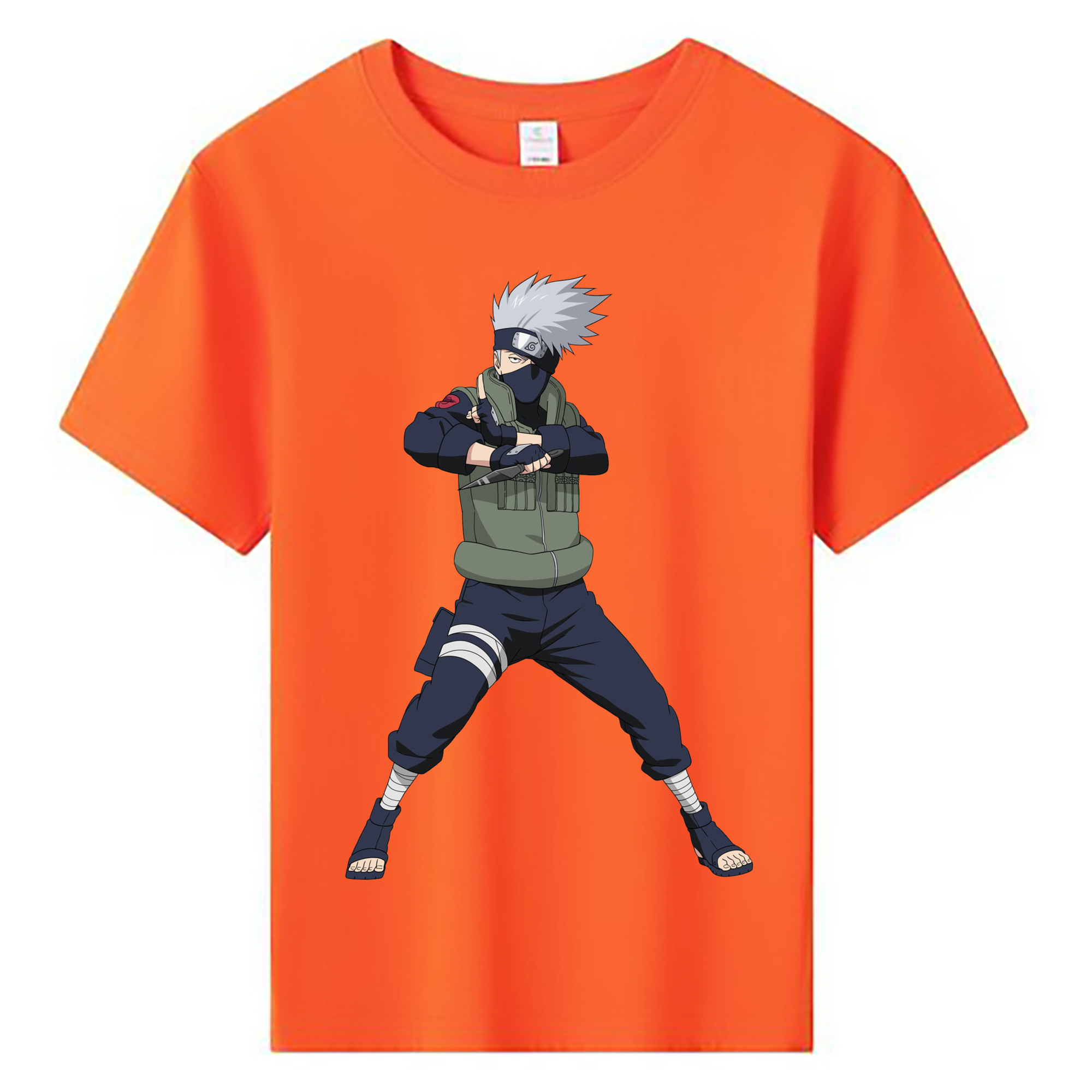 （画像用） NARUTO -ナルト- はたけ カカシ Hatake Kakashi 綿100％キッズTシャツ（フロントプリント）