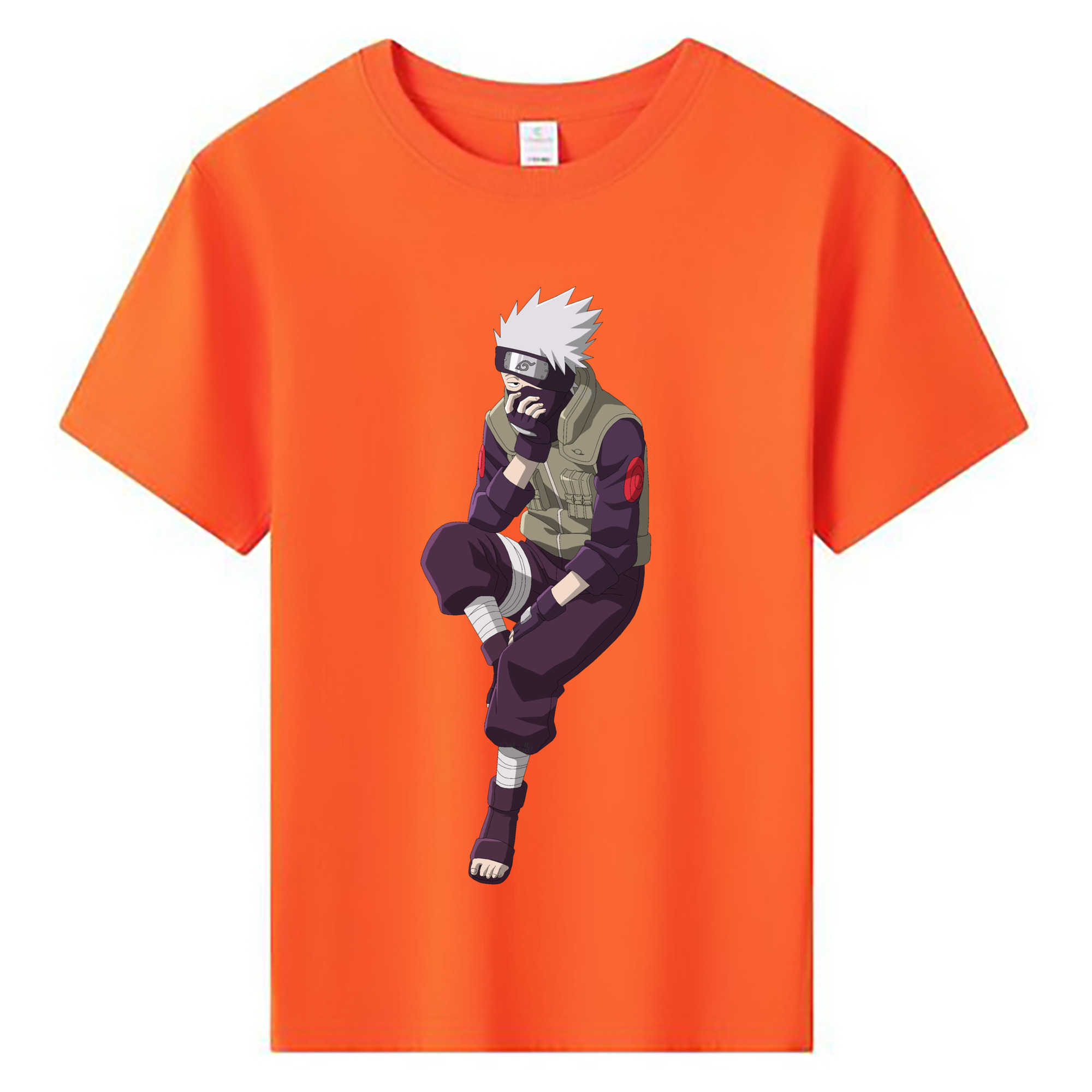 （画像用） NARUTO -ナルト- はたけ カカシ Hatake Kakashi 綿100％キッズTシャツ（フロントプリント）