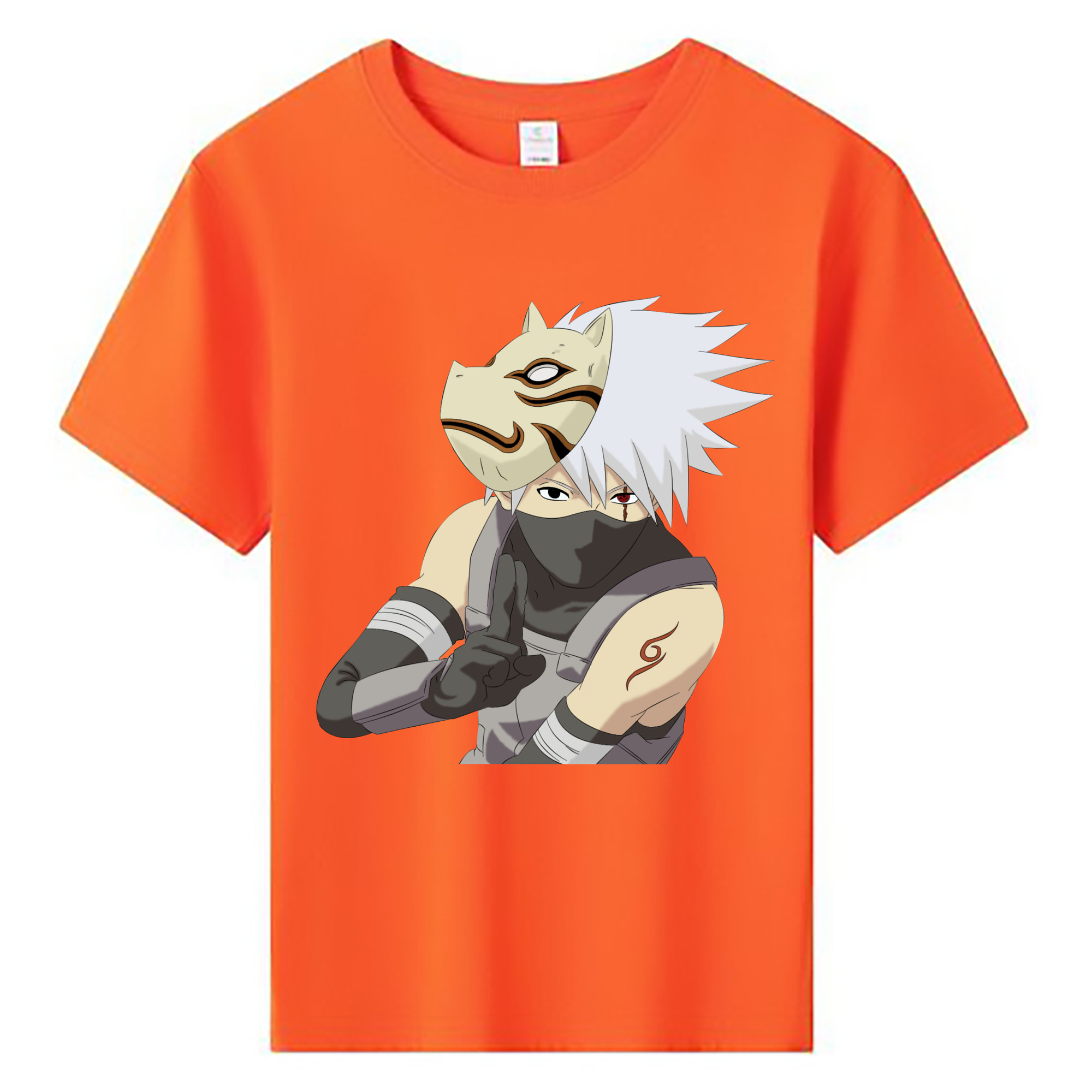 （画像用） NARUTO -ナルト- はたけ カカシ Hatake Kakashi 綿100％キッズTシャツ（フロントプリント）